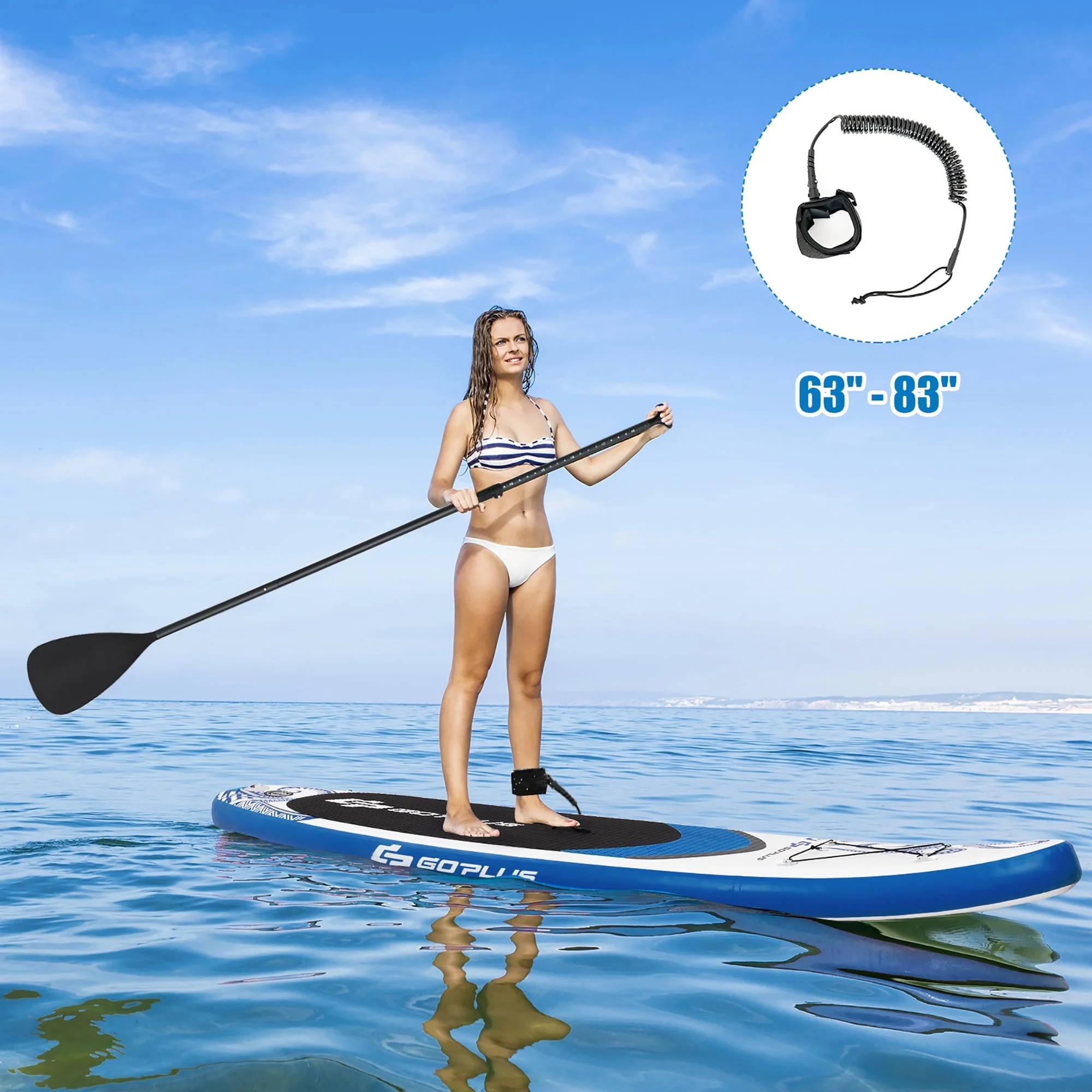 Goplus 10.5’ Inflatable Stand Up Paddle Board 6" Thick SUP W/Carrying Bag Aluminum Paddle - Image 4