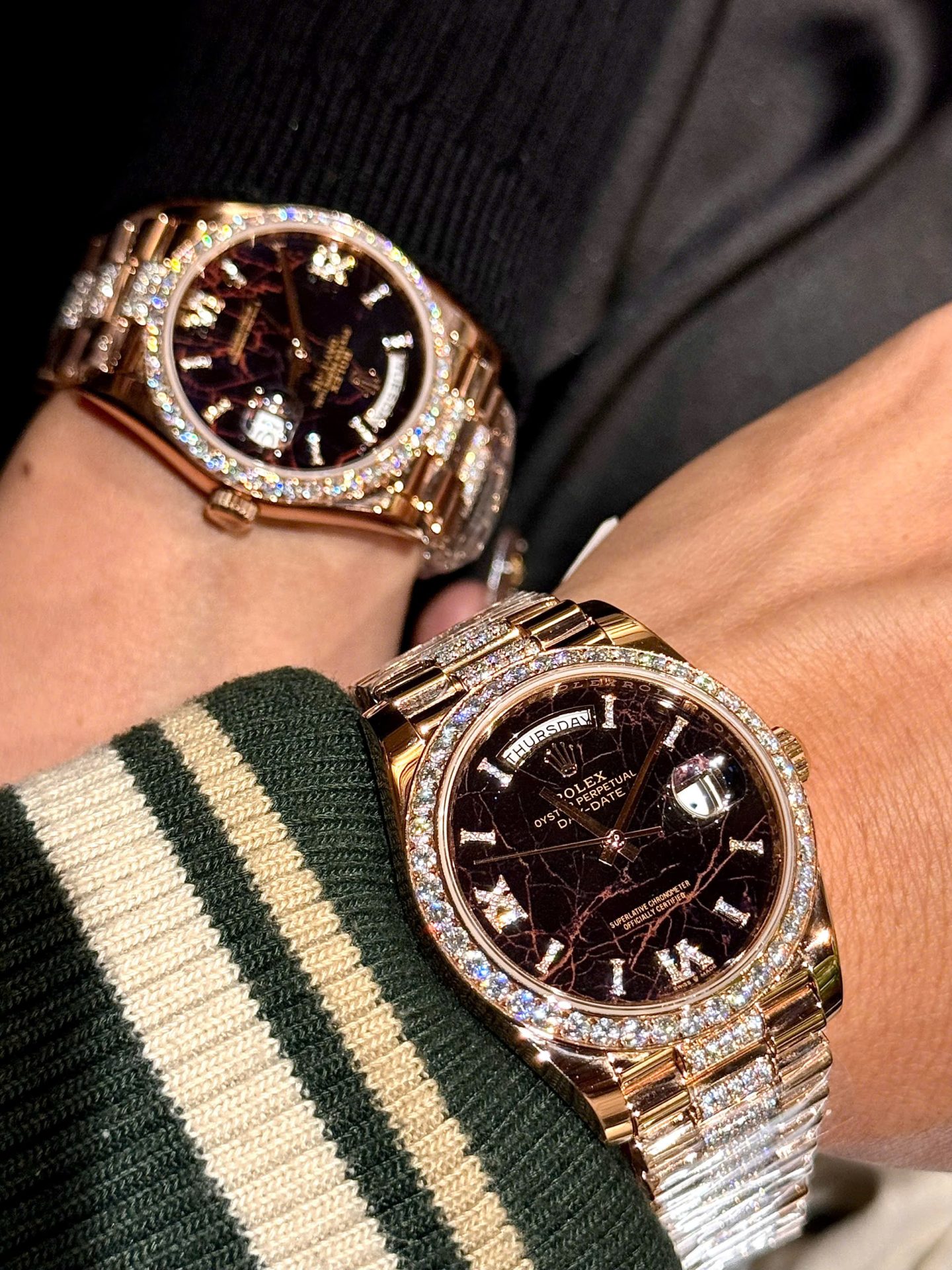 Rolex Day-Date Replica Watch Meteorite Dial Custom Moissanite Diamonds Hong Kong 40mm - Top club