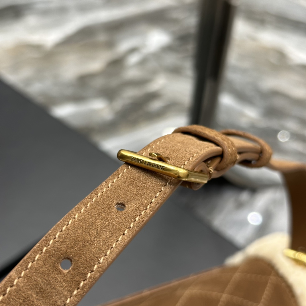 GABY MINI SATCHEL IN QUILTED SUEDE AND SHEARLING1:1High-quality replica