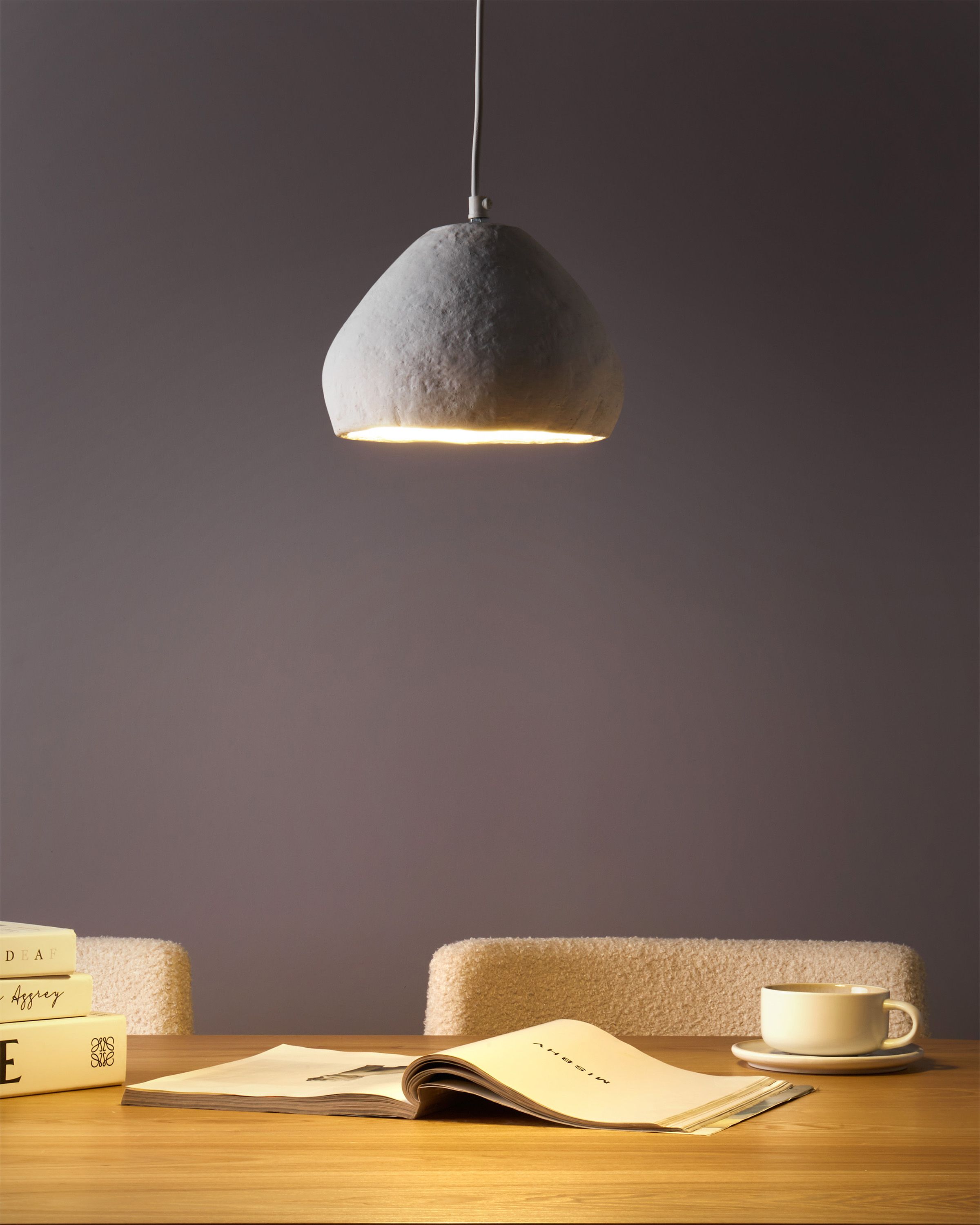 Pendant Lamp OLIMAR Papier-Mâché White
