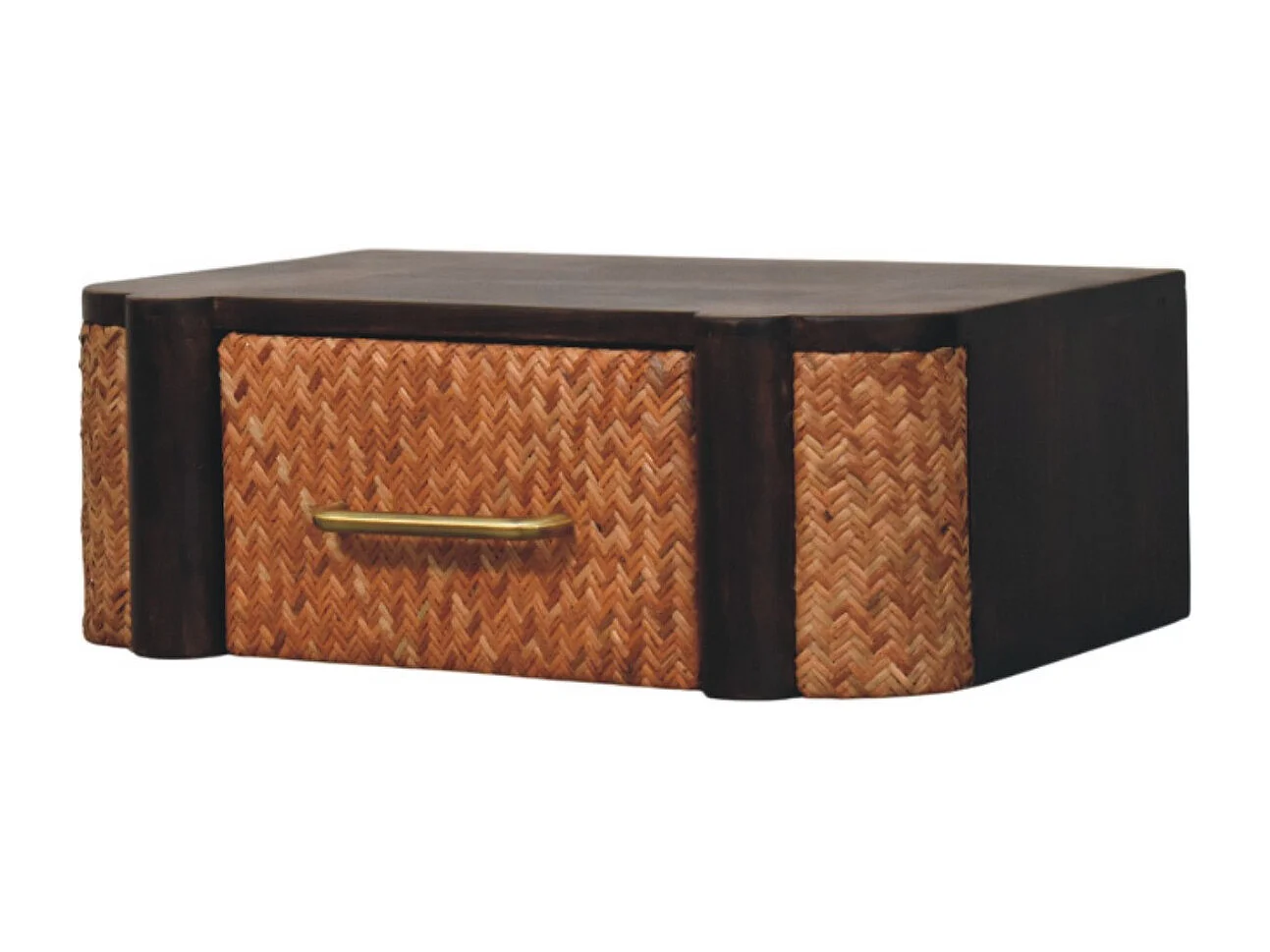 Table de chevet murale Havana Artisan Furniture, 1 tiroir, marron