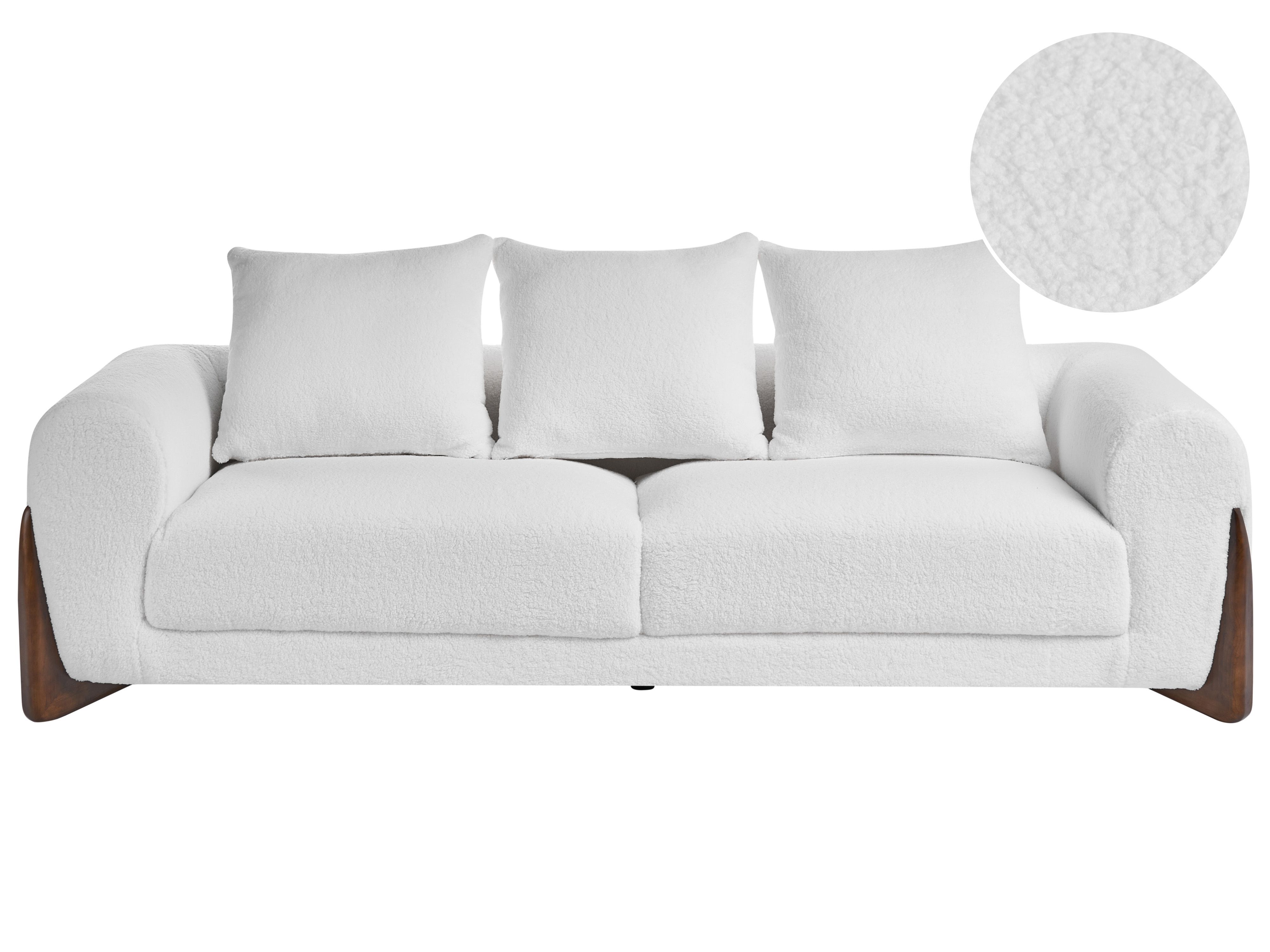 Sofa 3 Seater VINLIDEN Boucle White