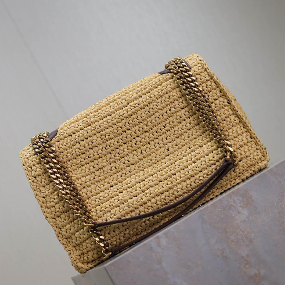 YSL Saint Laurent Niki Chain Medium Bag In Raffia1:1High-quality replica