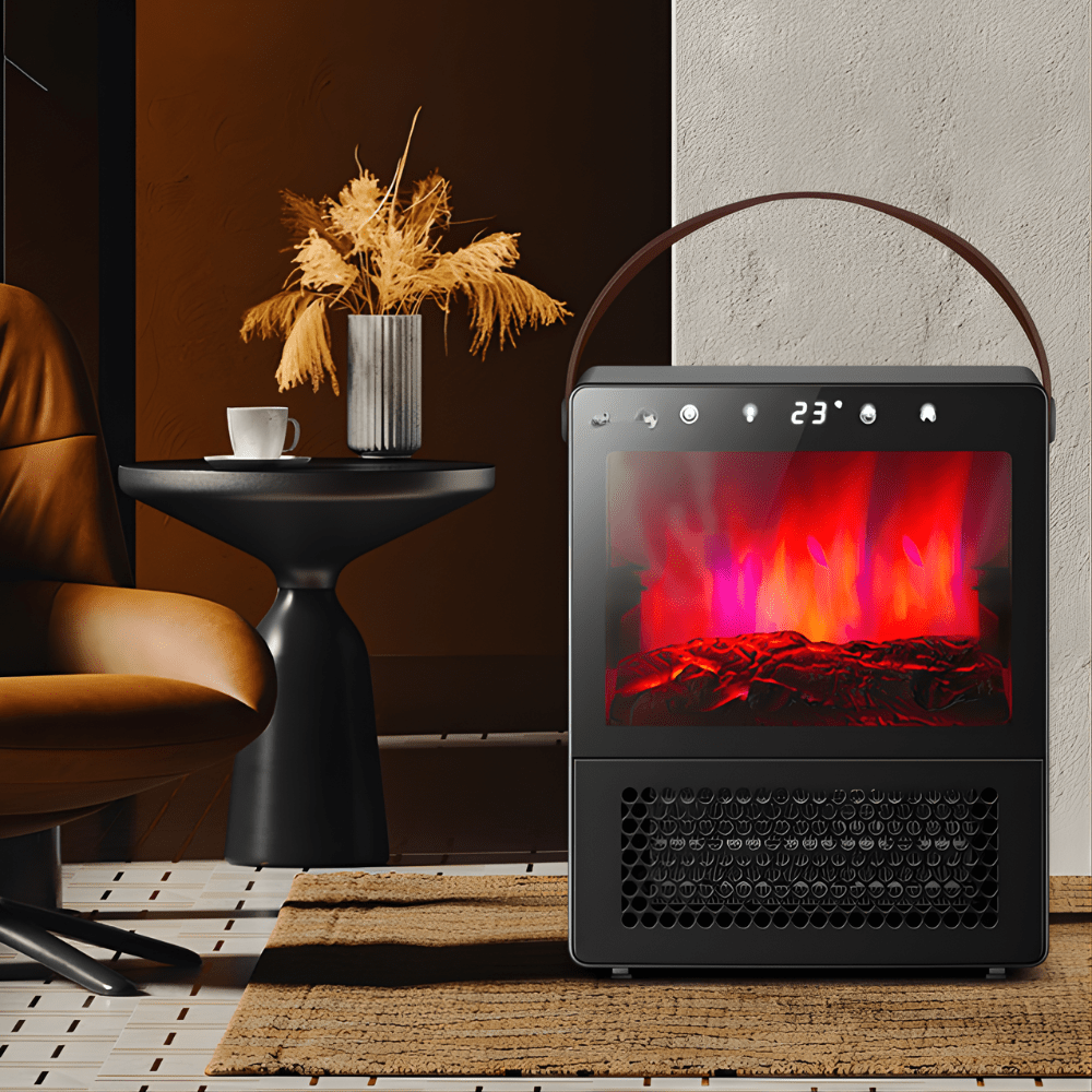Elektrische Ruimteverwarmer met Realistisch Vlameffect en 4 Verwarmingsmodi – Draagbare Haardkachel voor Middelgrote Kamers