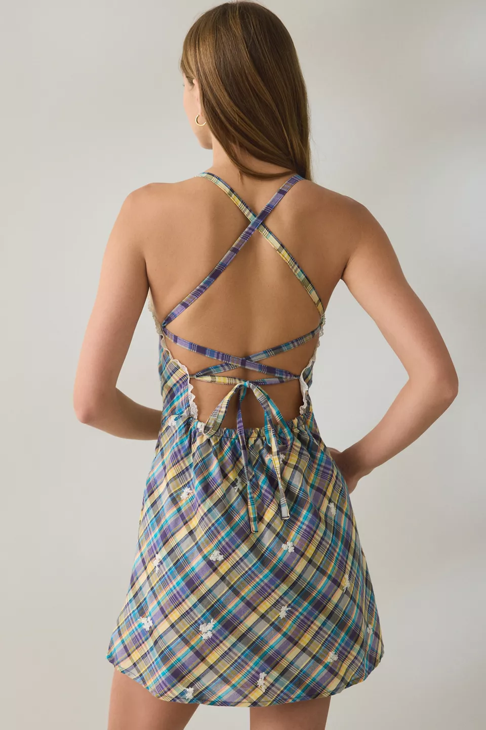 Steve Madden Riyan Lace-Up Open Back Mini Dress