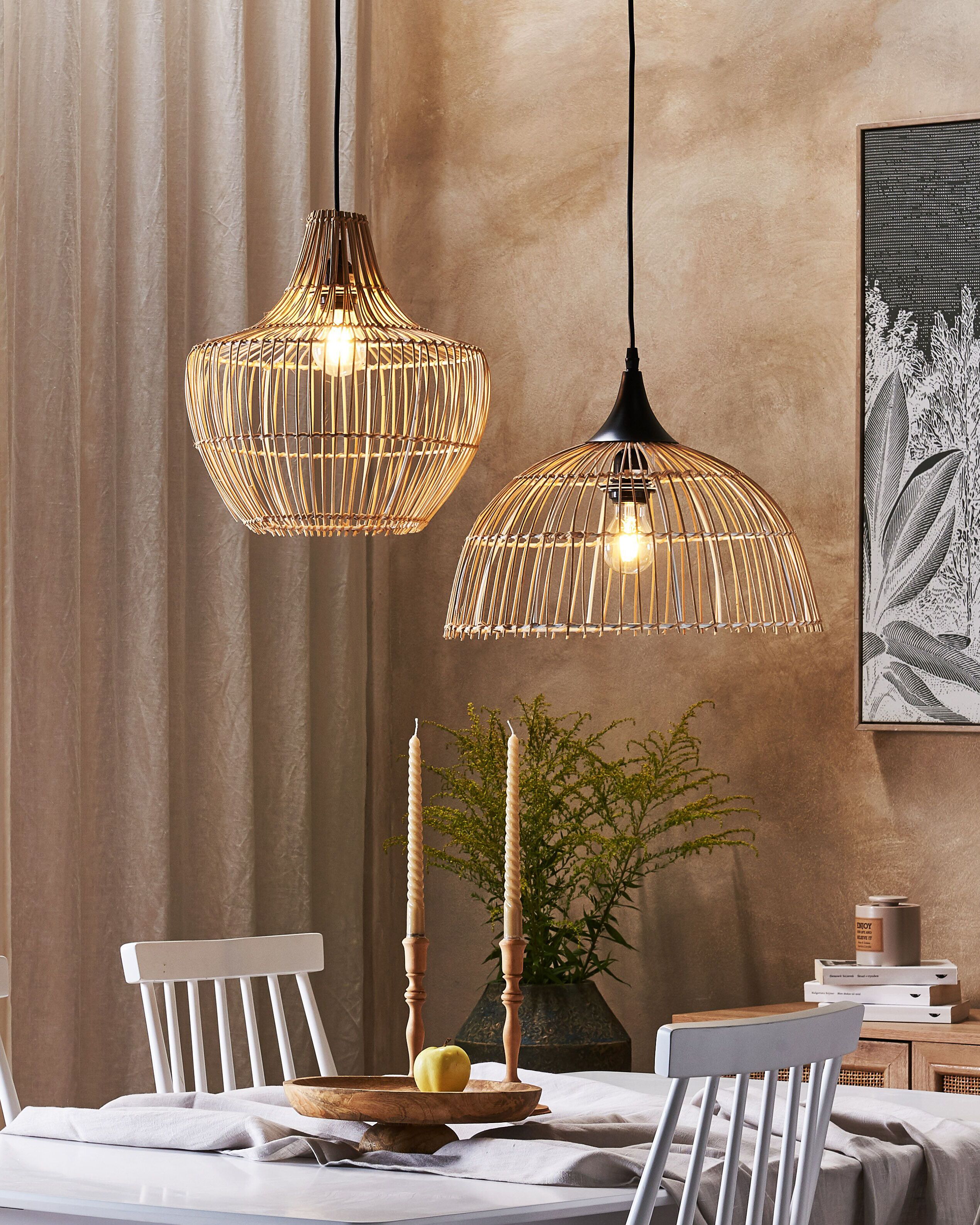 Pendant Lamp BARARIS Rattan Natural