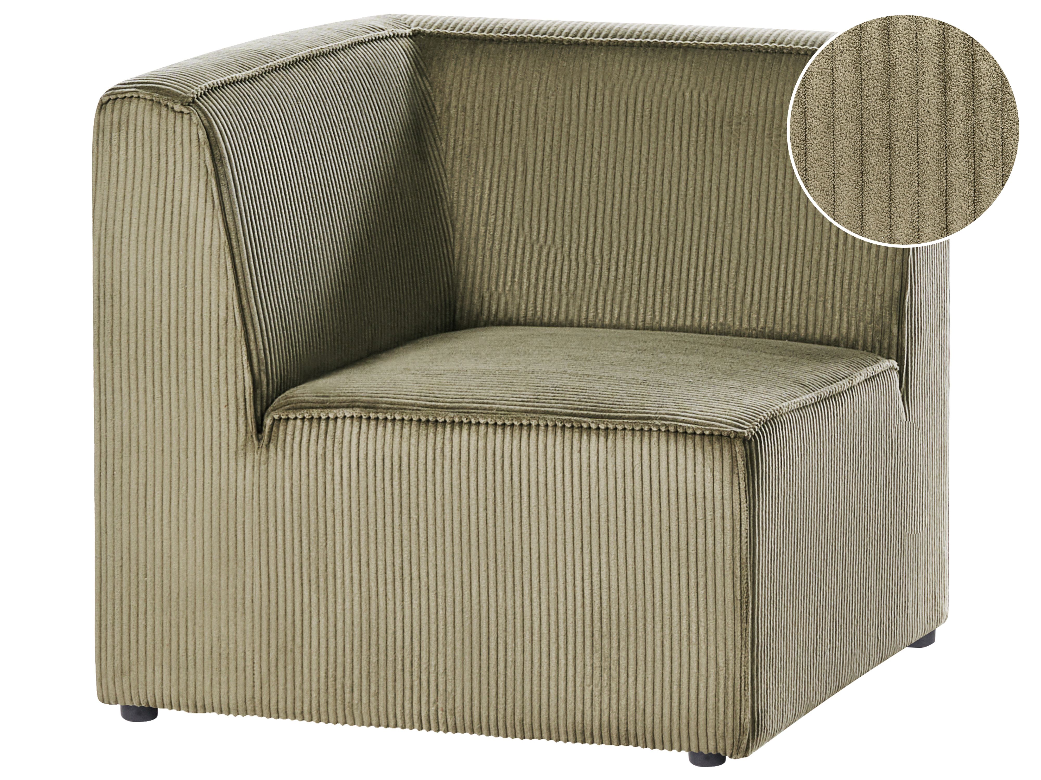 Corner Seat LEMVIG Corduroy Green Left Hand