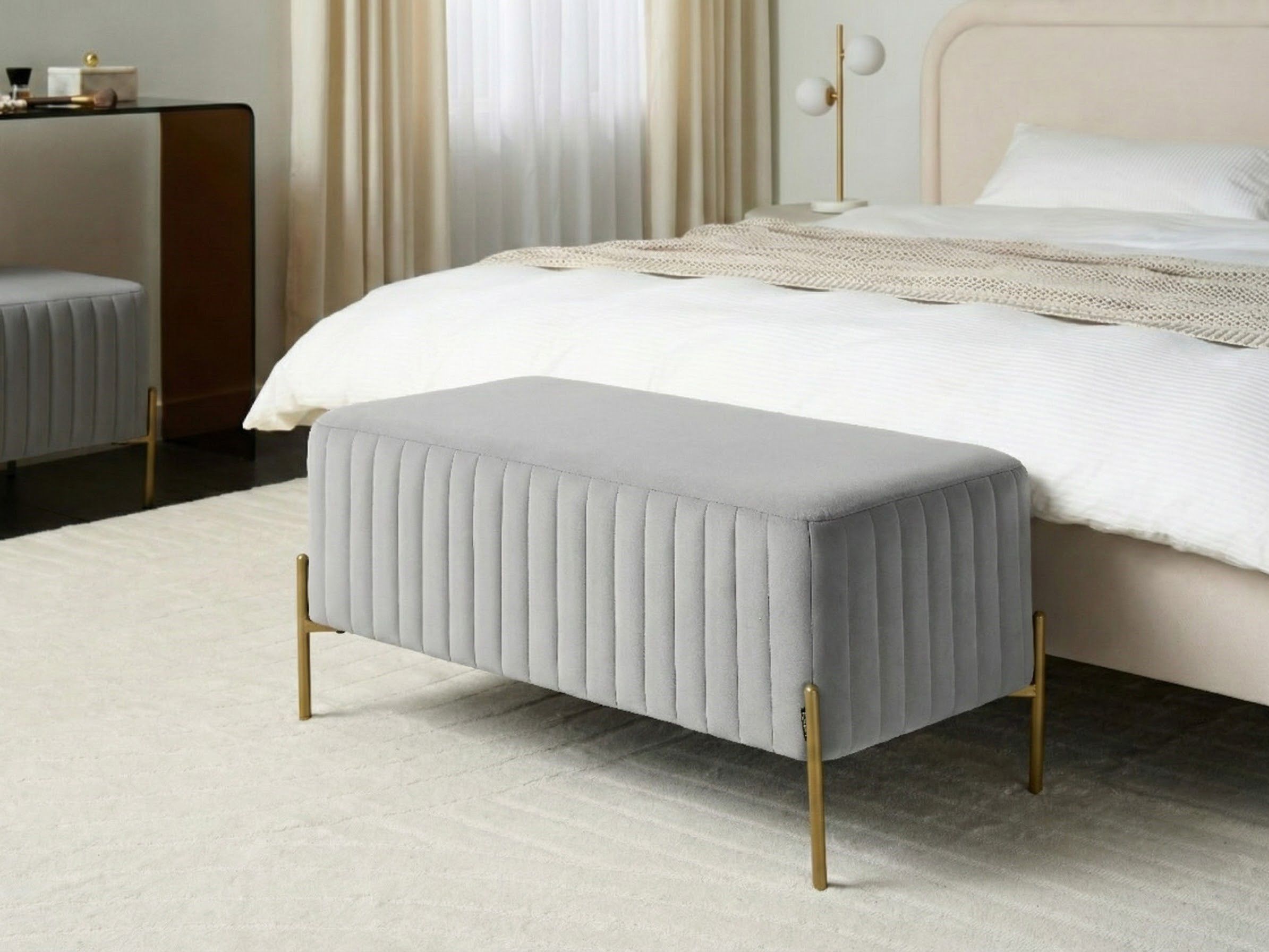 Upholstered Bench UTAH Velvet Grey
