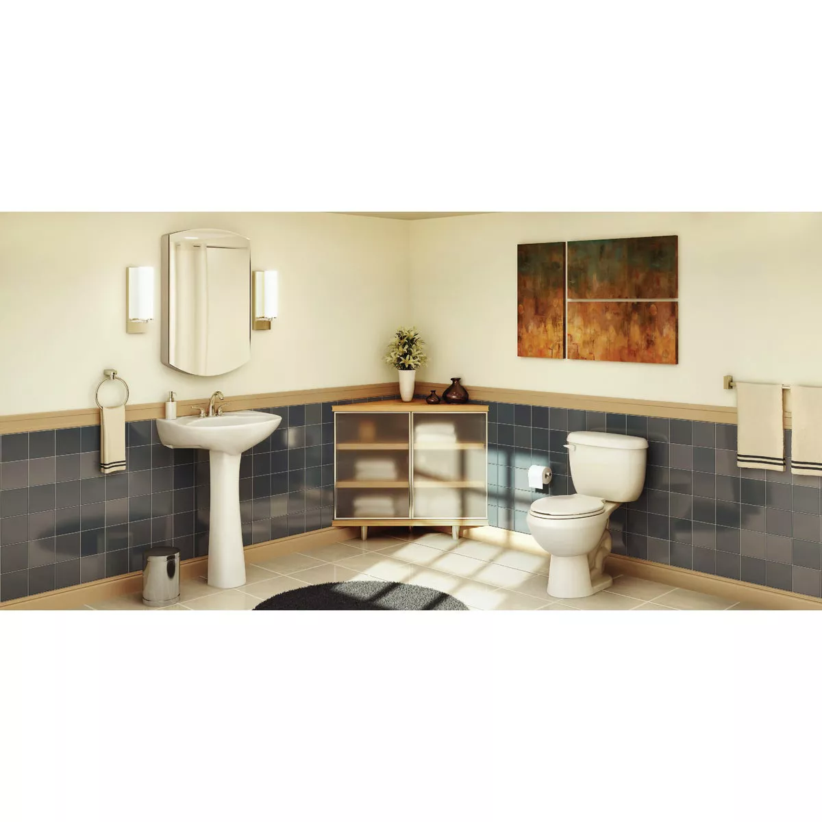 Briggs Abingdon White Round Bowl 1.6 GPF Toilet Express