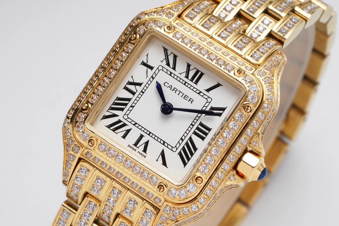 Cartier Cheetah Full of Diamonds Ladies 37MM-Golden(1:1 replica) - Top club