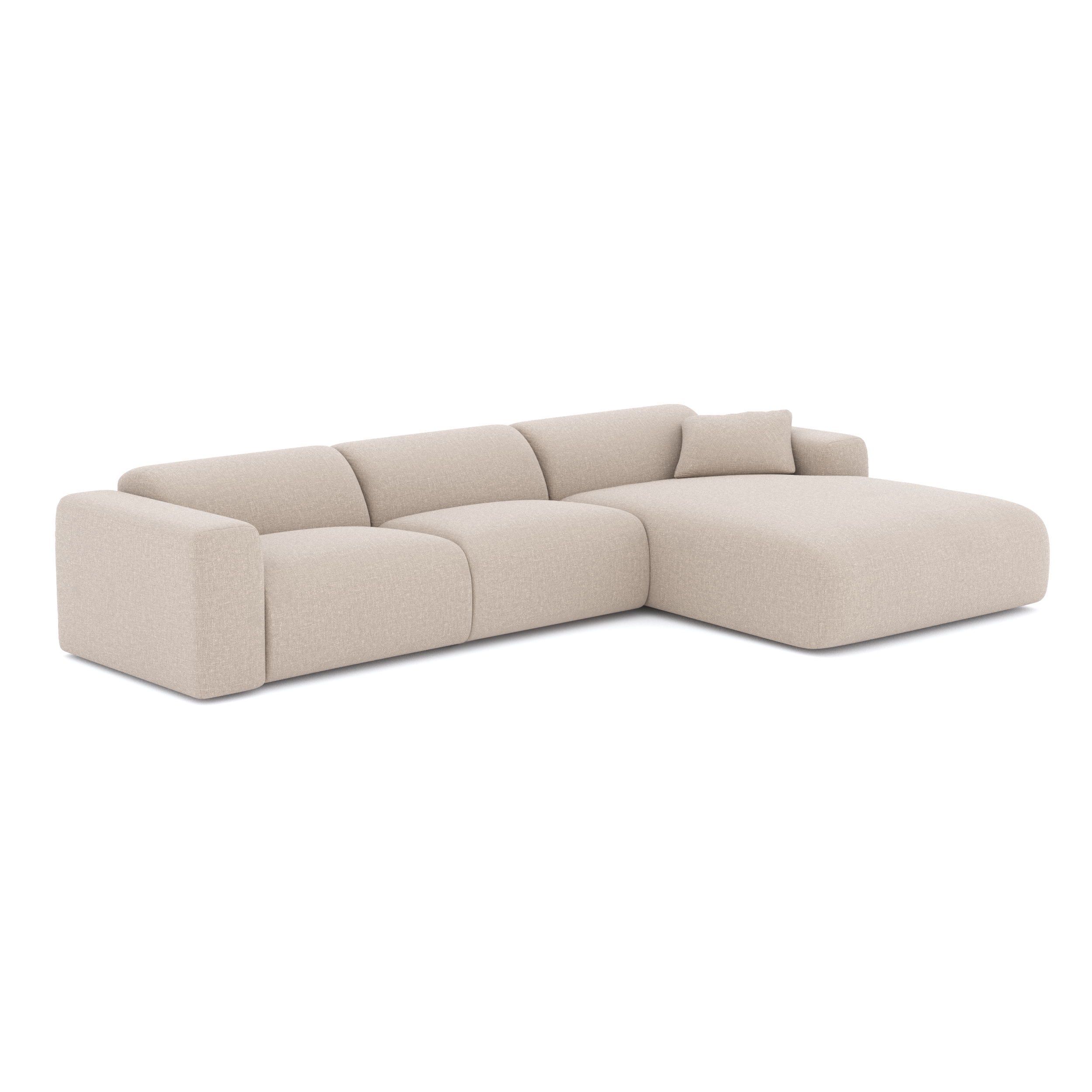 Rechte hoekbanken MYRA 5 personen Geweven stof Beige