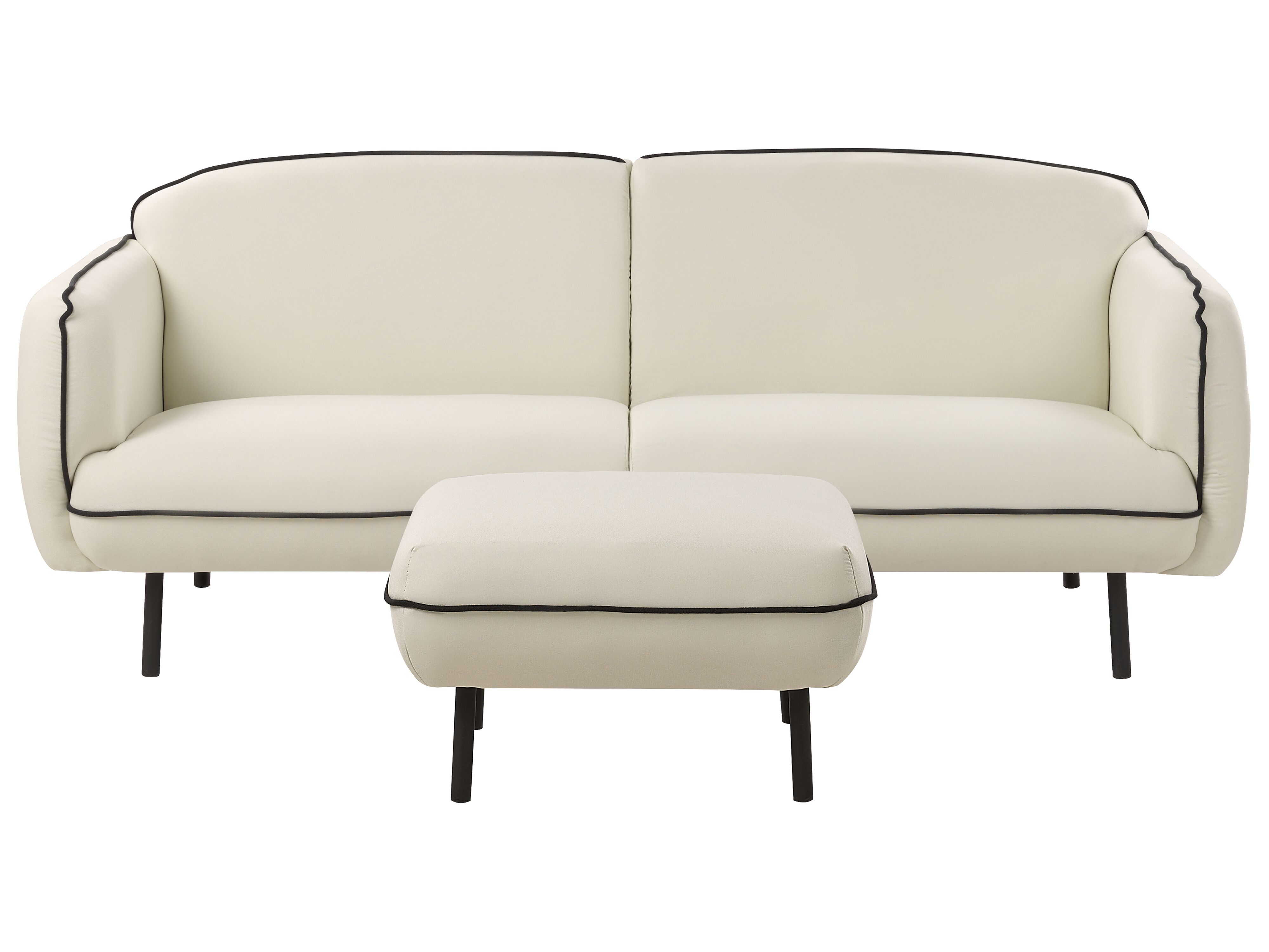 Sofa 3 Seater TONSBERG Fabric Light Beige with Ottoman