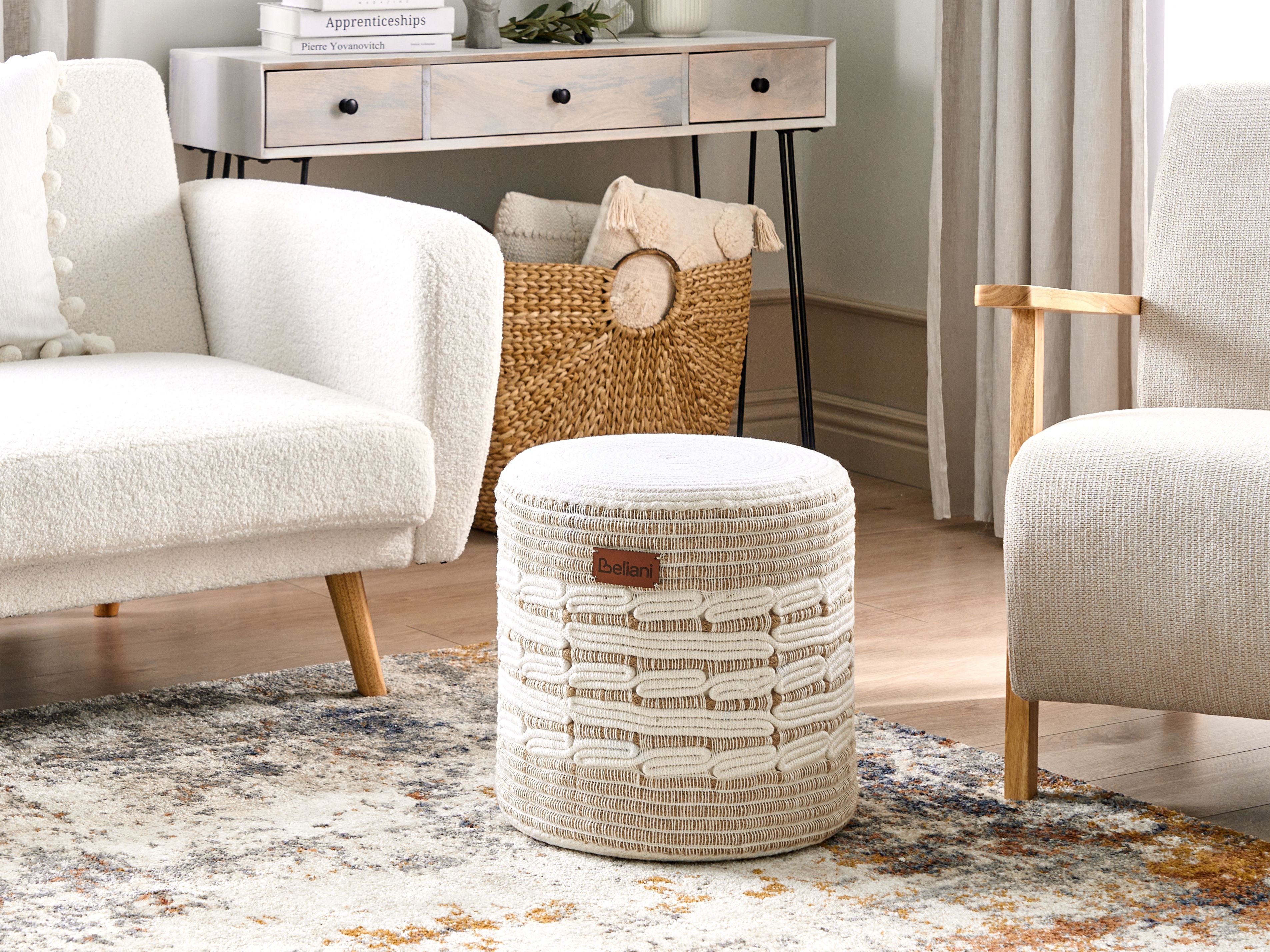 Pouffe ABTIN Jute White