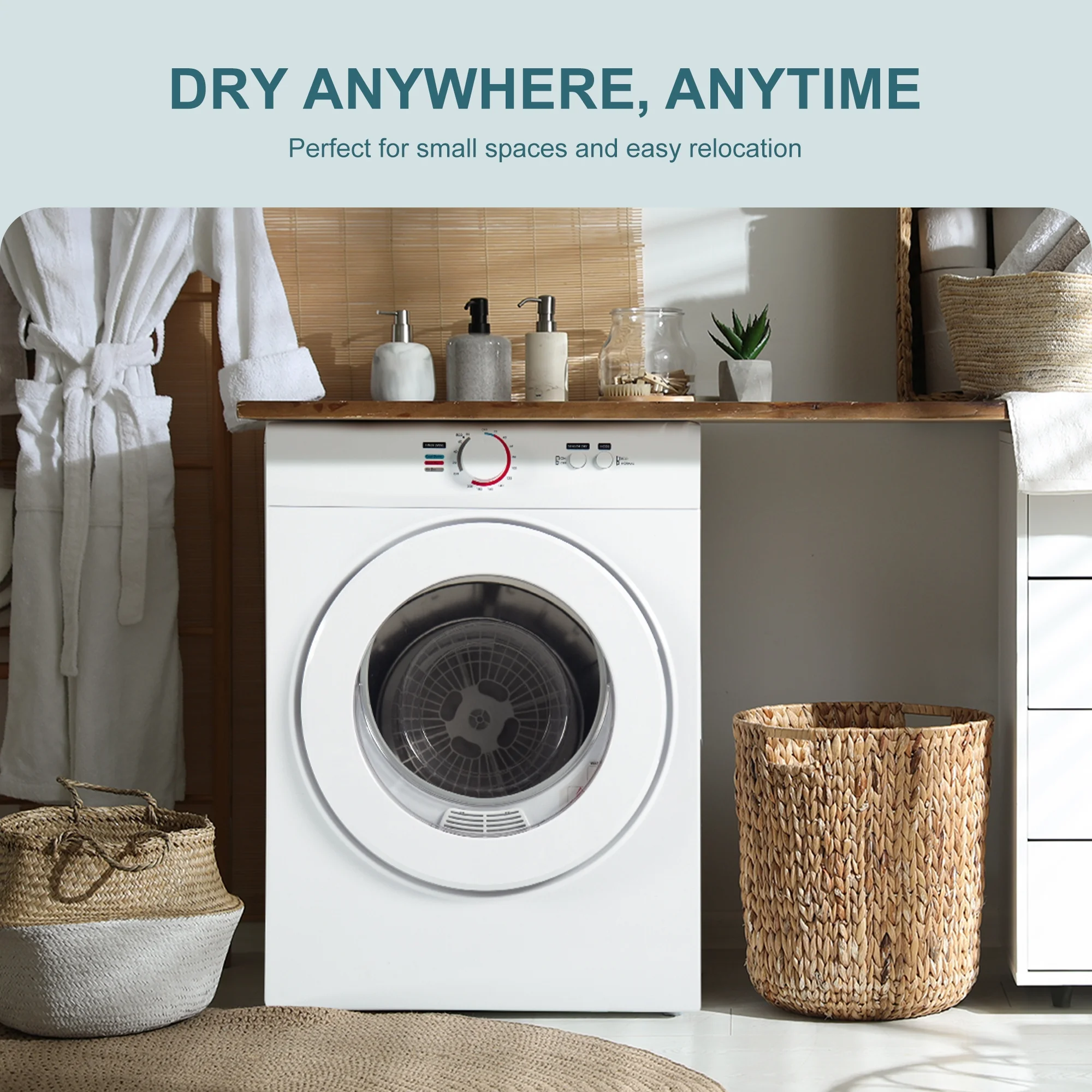 Simzlife 1.6 Cu. ft. Portable Clothes Dryer, Electric Compact Dryer Machine, 19.5 in W, 23.6 in H - Image 21