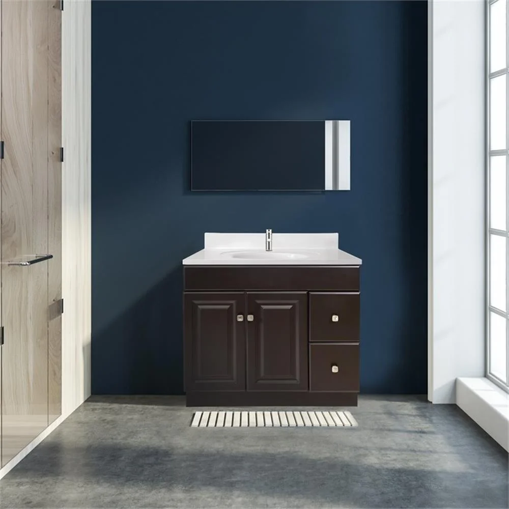 Design House Wyndham 36" Solid Wood Ready to Assemble 2-Door and 2-Drawer Bathroom Vanity Cabinet, White - Image 29