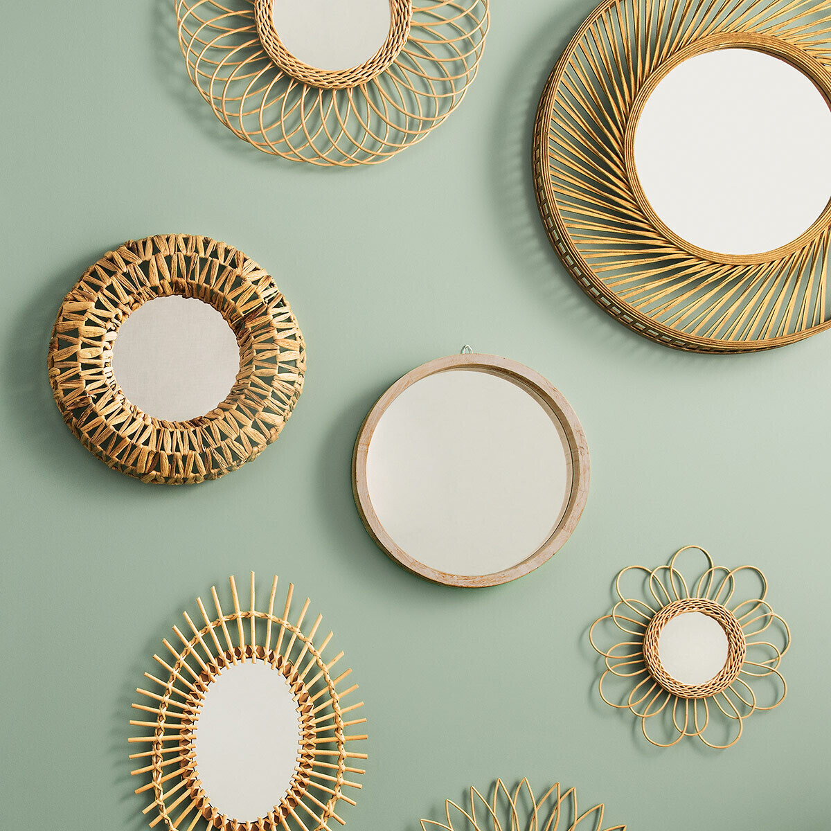 Mirror"Cayetana" Rattan, D.38 cm