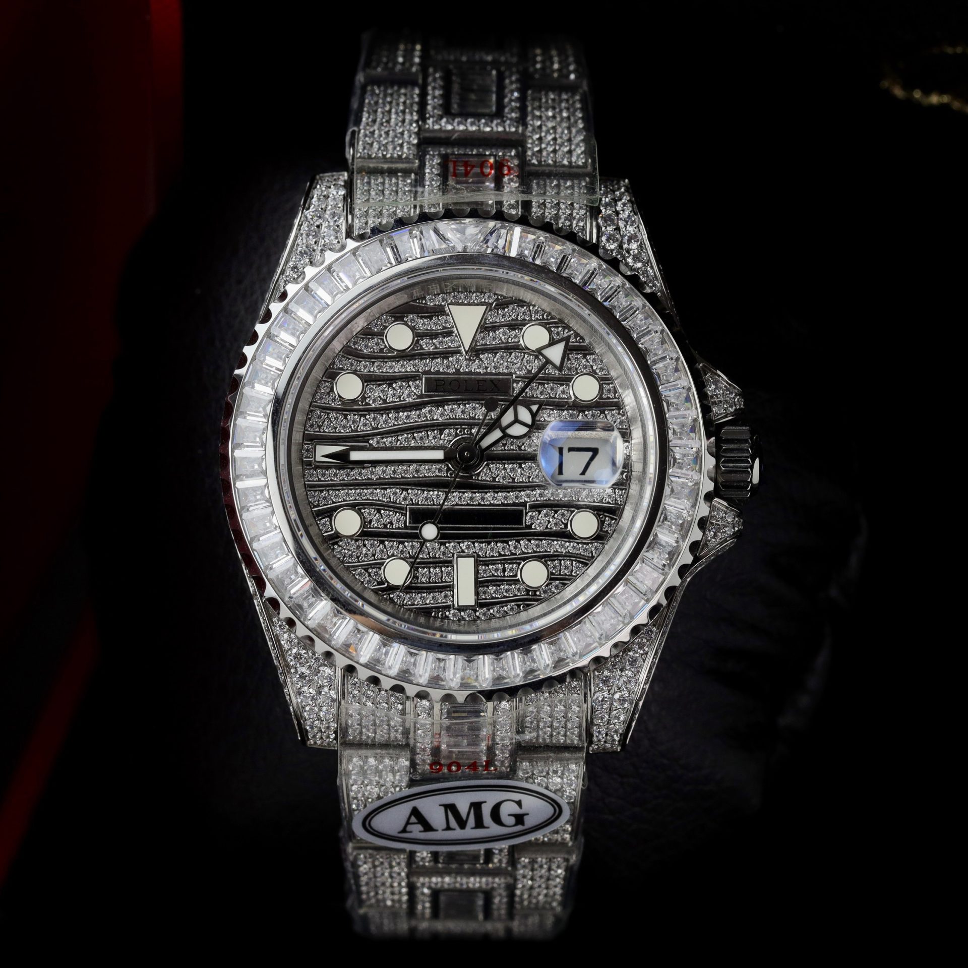 Rolex Replica Watch GMT Master II Custom Full CZ AMG Factory 40mm - Elite Watch Atelier
