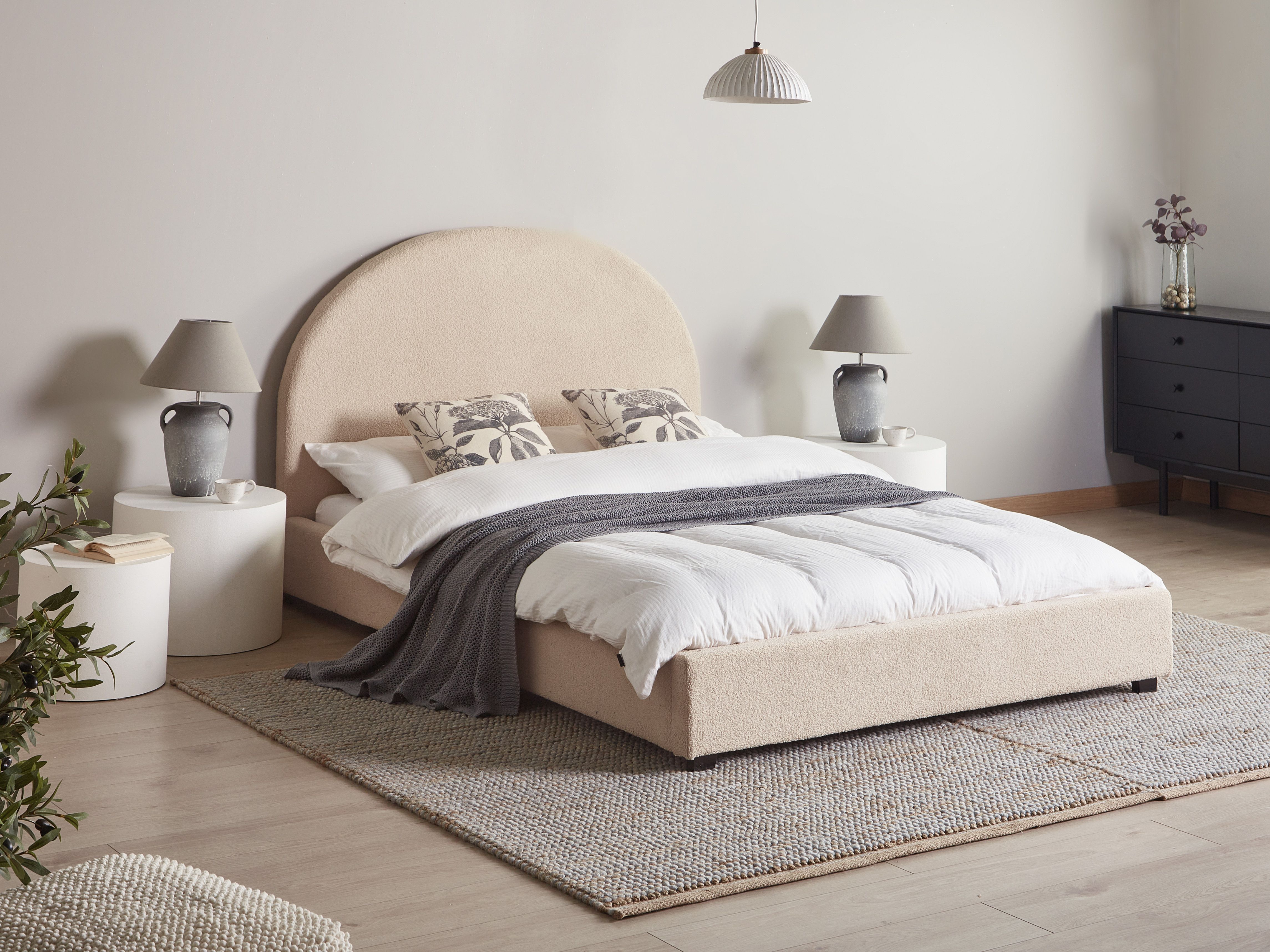 Bed Boucle VAUCLUSE 140 x 200 cm (EU Double) Beige