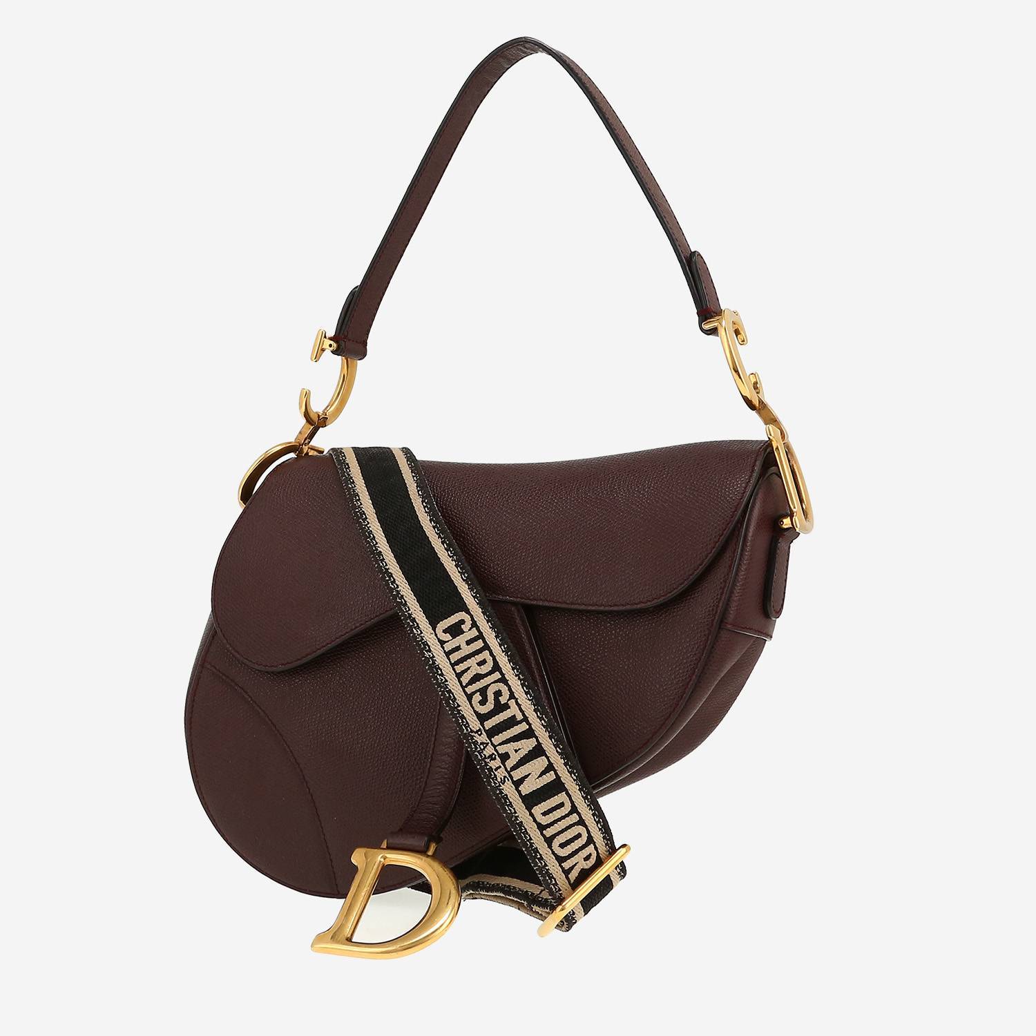 Dior Saddle handbag in burgundy grained leather