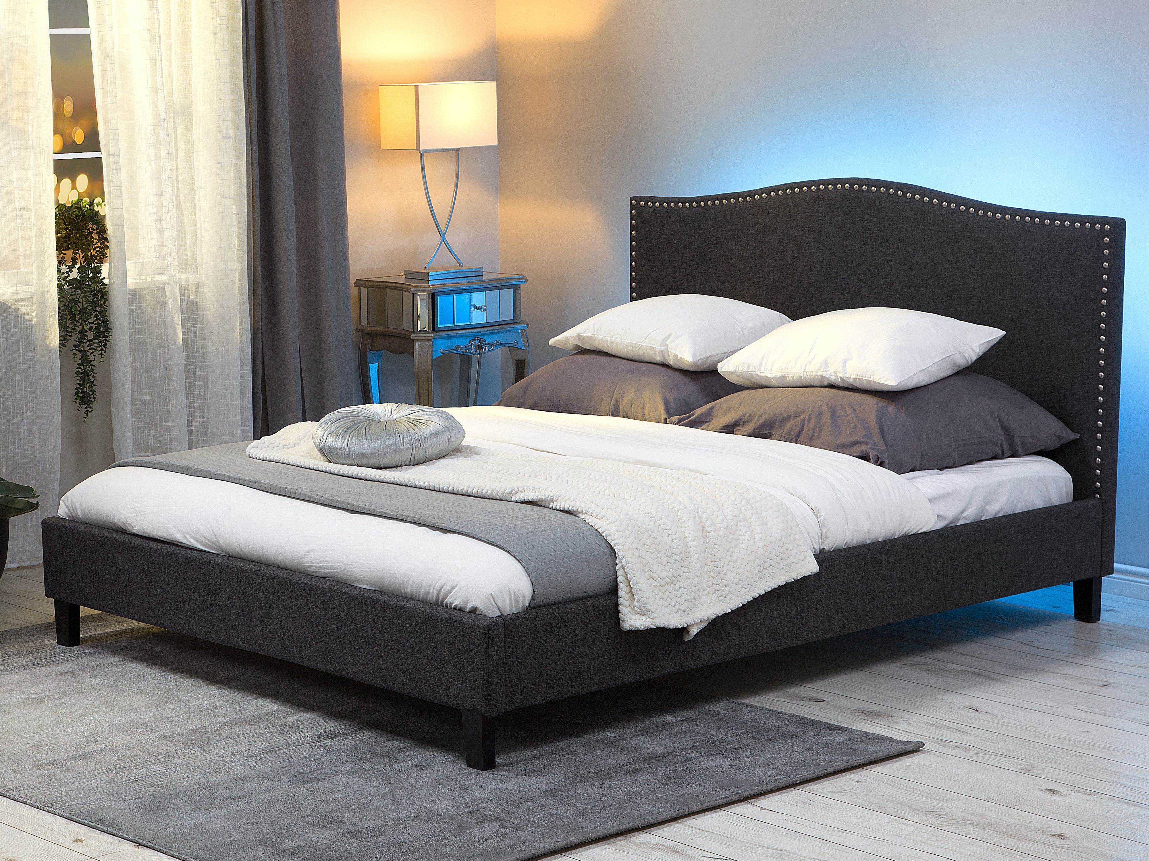 Bed Fabric MONTPELLIER 180 x 200 cm (EU Super King) LED Multicolour