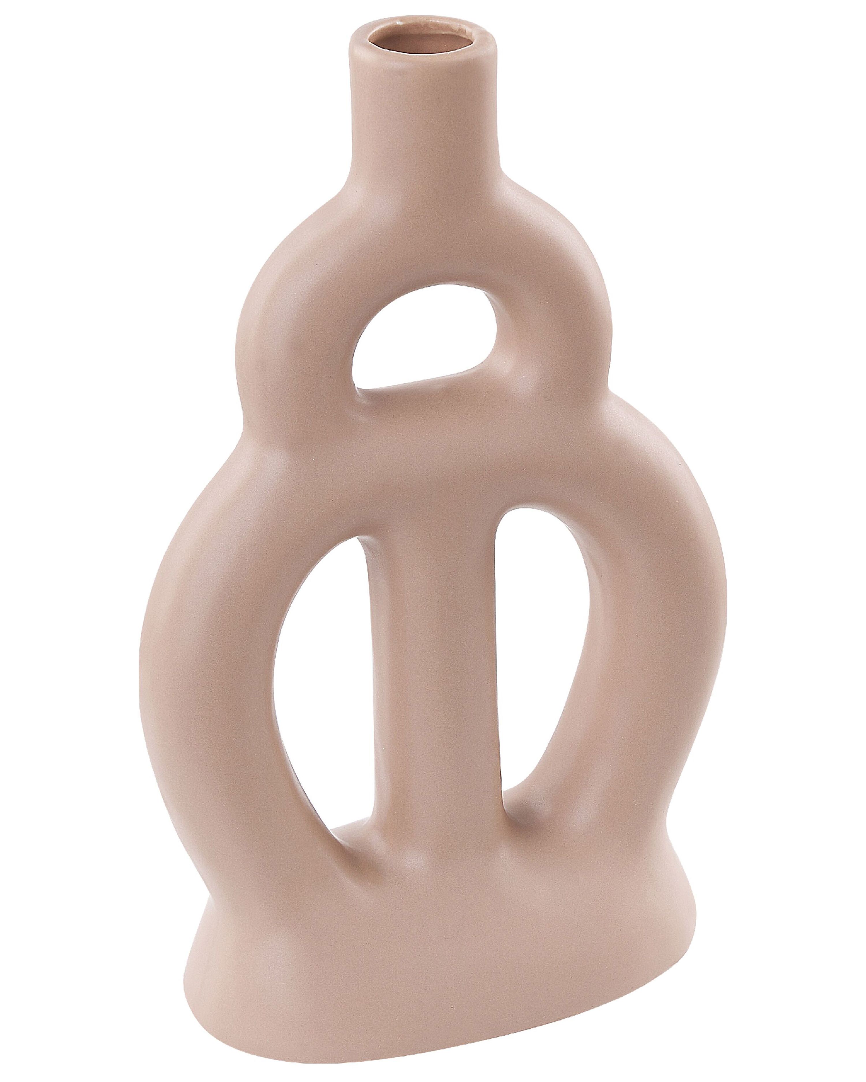 Flower Vase KOZANI Ceramic 28 cm Sand Beige