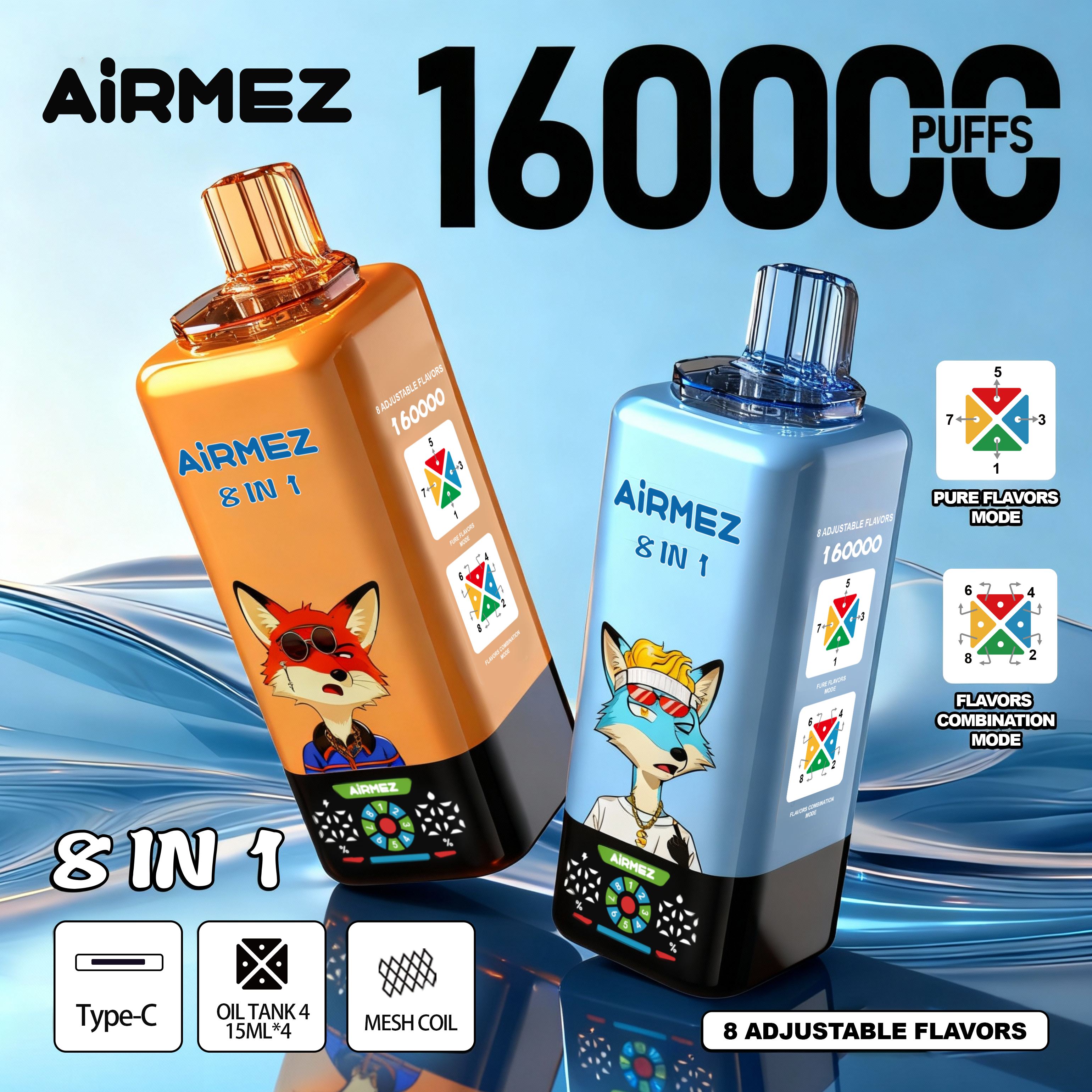 Airmez FOX 8-in-1 160000 Puffs
