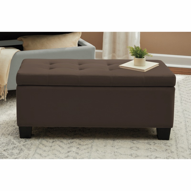 Plush Storage Ottoman - MIDNIGHT VELVET CATALOG