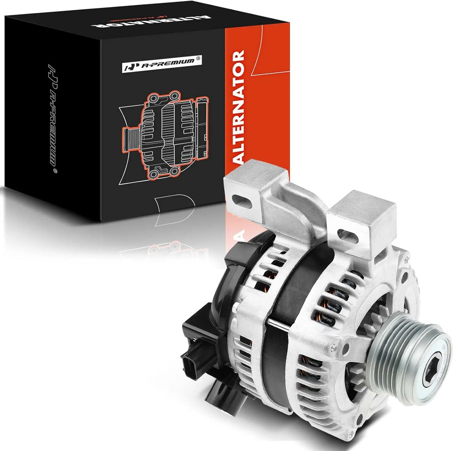 A-Premium Alternator Compatible with Volvo S40 2004, L5 2.4L 2.5L, 12V 150Amp Clockwise 5-Groove Clutch Pulley, Replace# 104210-4050, 3M5T-10300-UA, 30667051