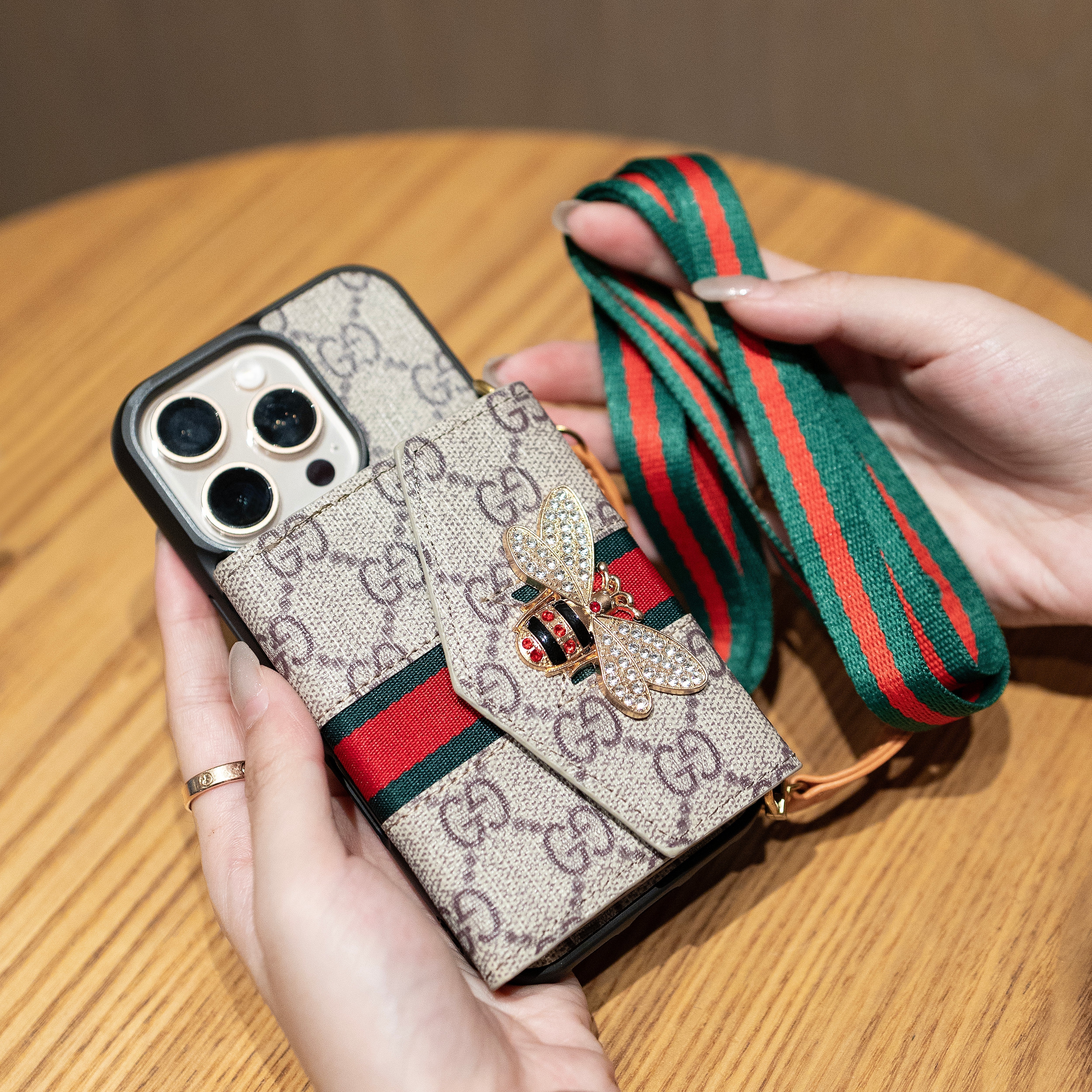 GG Advanced Crossbody iPhone Case with Card Holder & Shoulder Strap - Wholesale & Influencer