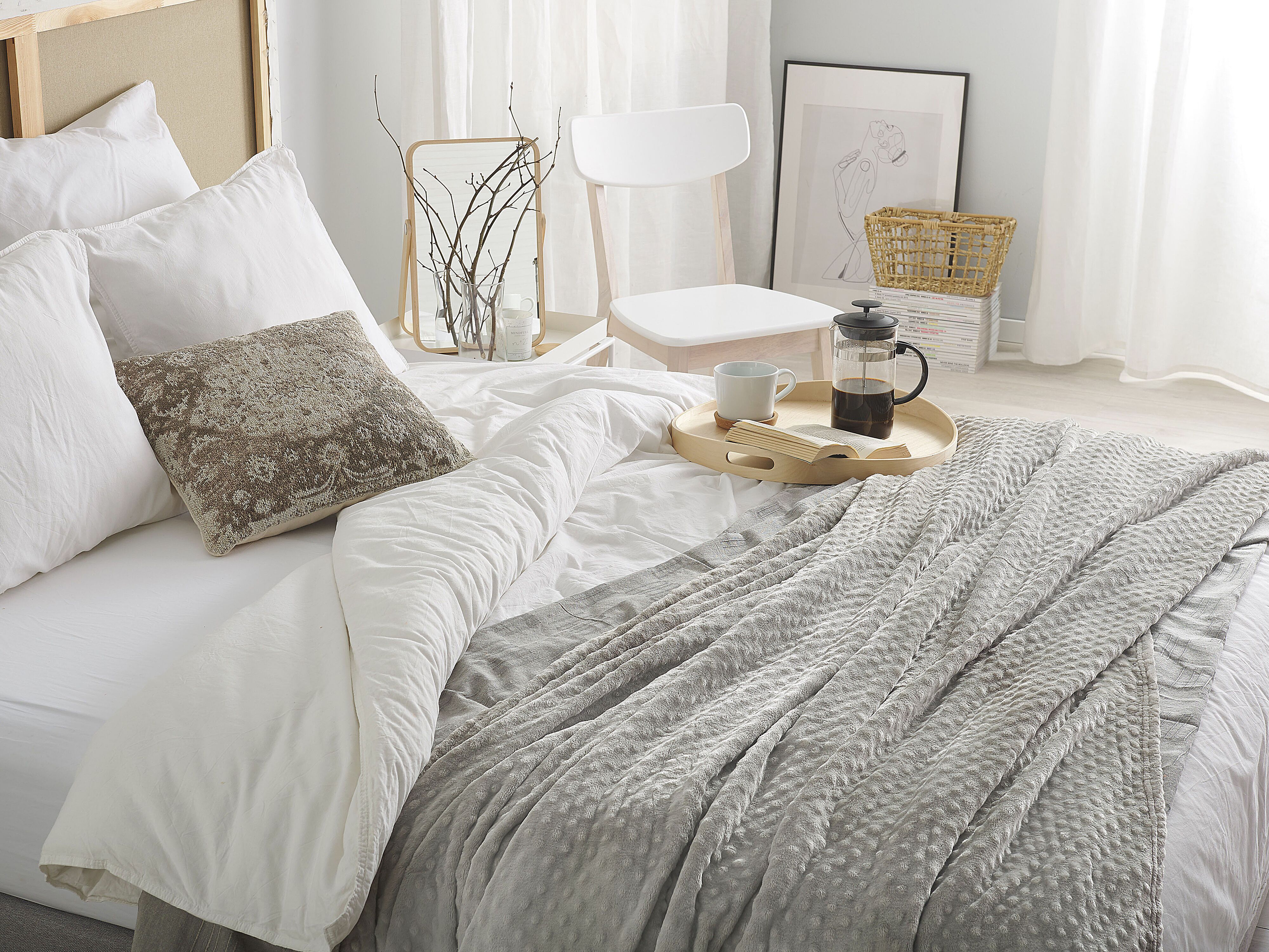 Blanket SAMUR 200 x 220 cm Light Grey