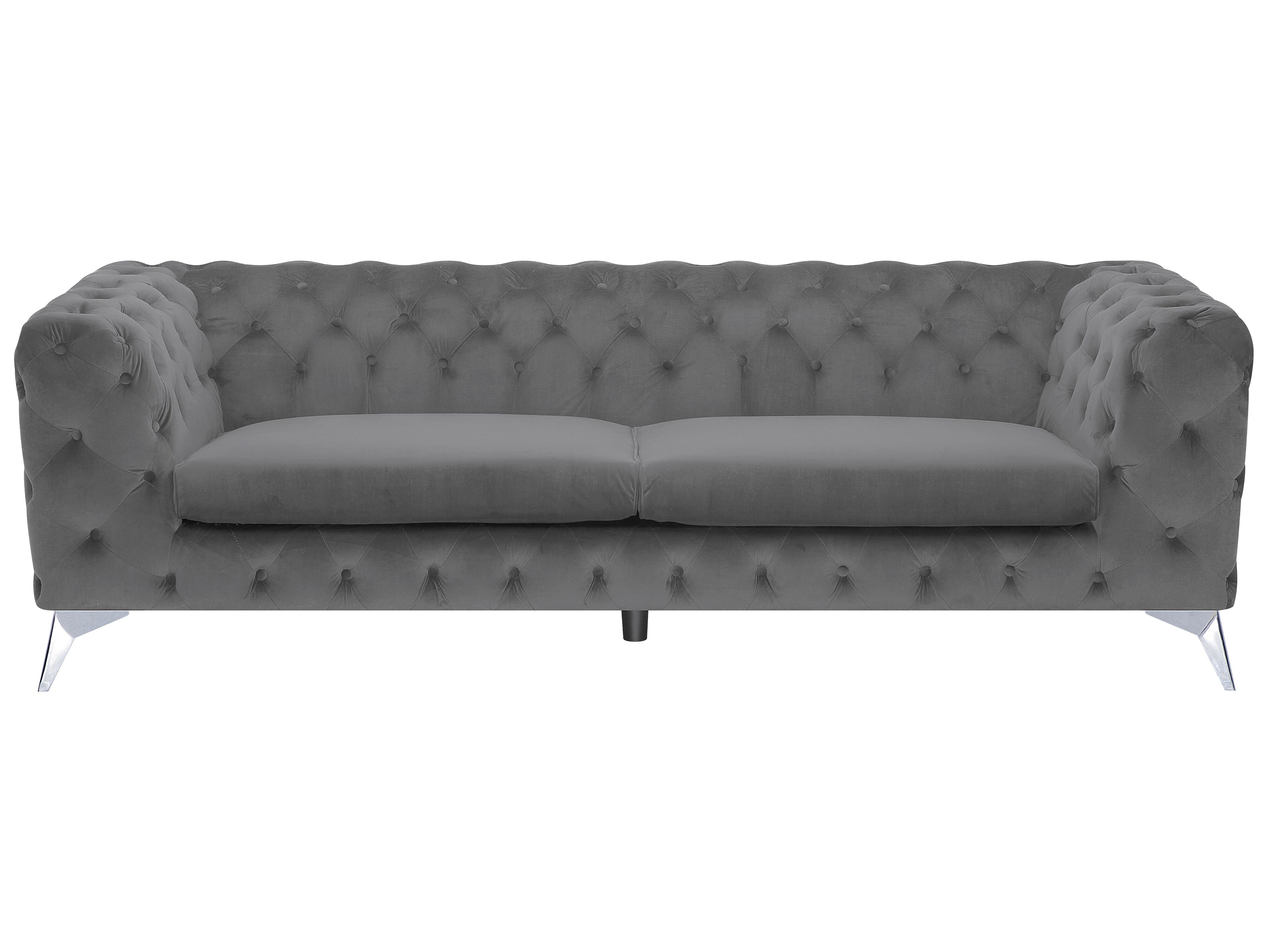 Sofa 3 Seater SOTRA Velvet Grey