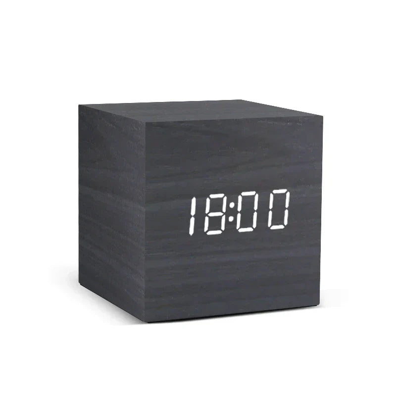 WoodenGlow | LED Klok met Temperatuur en Tijd Functies