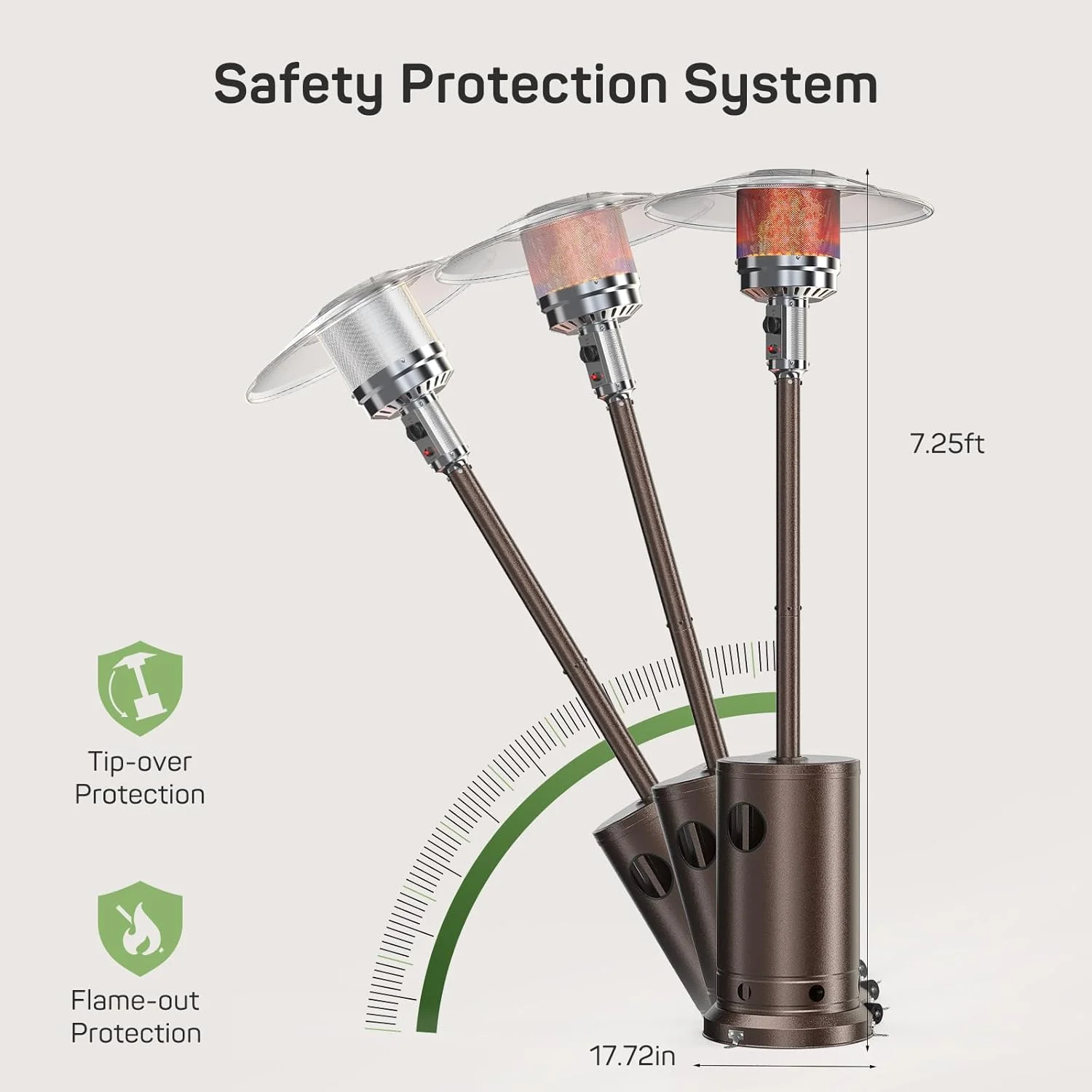 Simenmax Propane Heater, 48,000 BTU Outdoor Heaters for Patio for Backyard, Deck, Garden, Porch