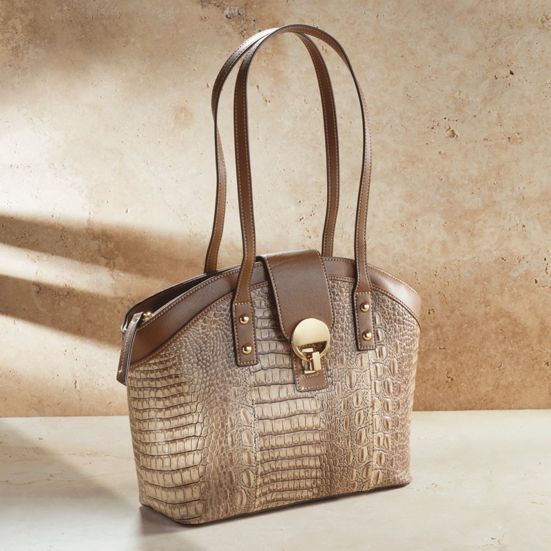 La Rochelle Croco Satchel - MIDNIGHT VELVET CATALOG
