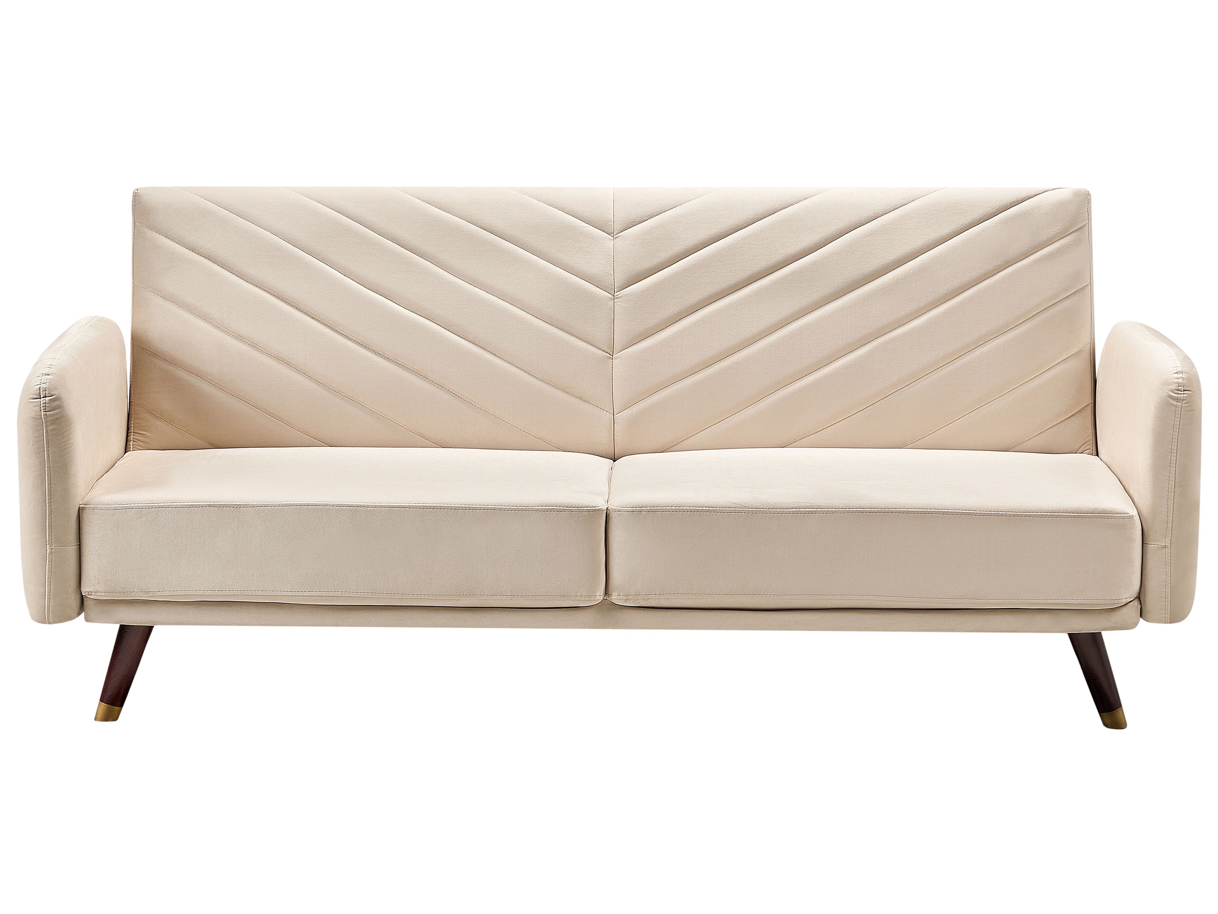 Sofa Bed 3 Seater SENJA Velvet Beige