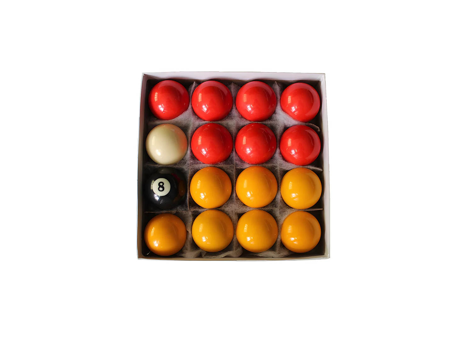 Set de 16 Boules de Billard Anglais en résine, 7 boules jaunes, 7 boules rouges, 1 blanche et 1 noire