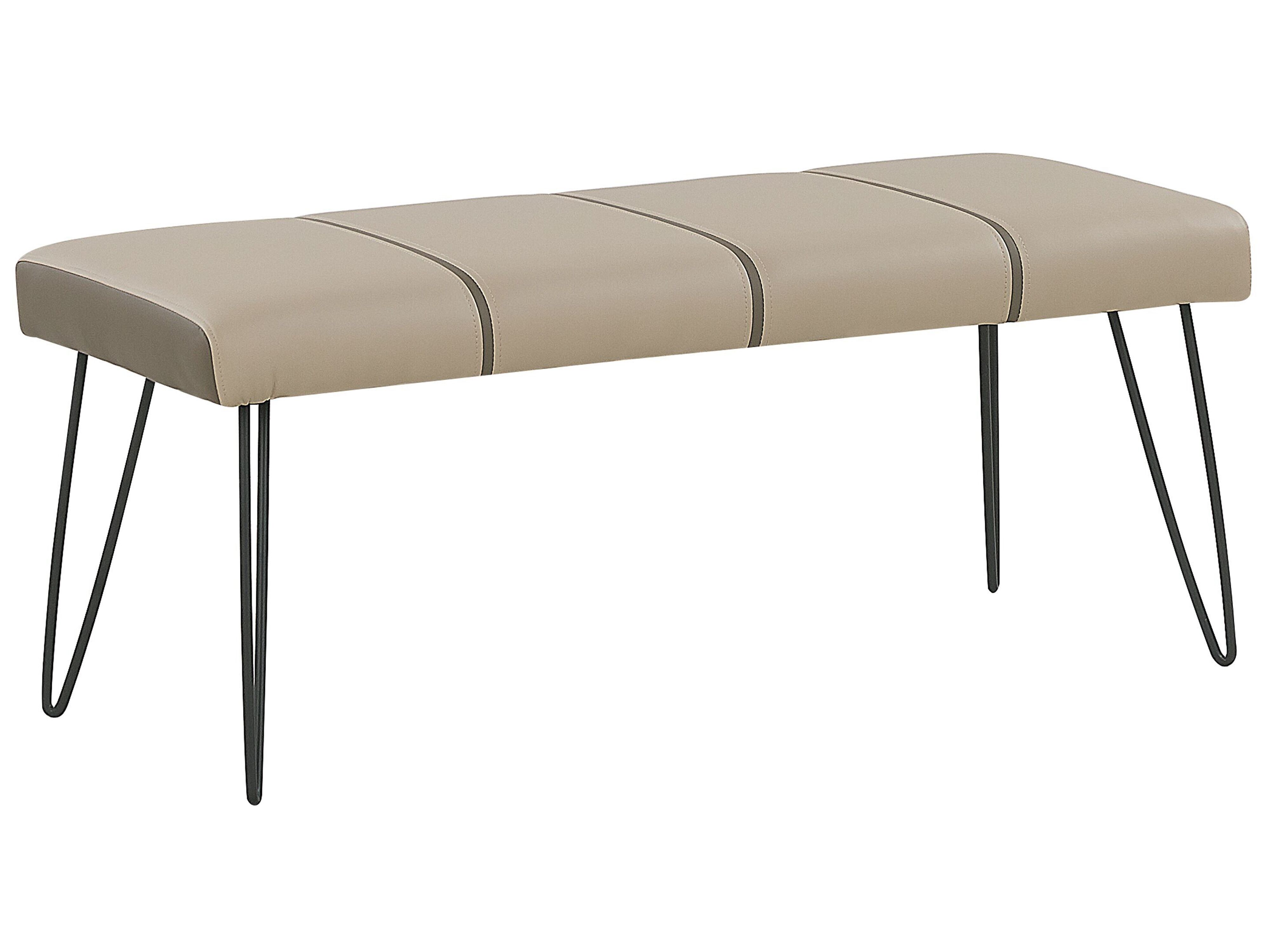 Upholstered Bench BETIN Faux Leather Sand Beige