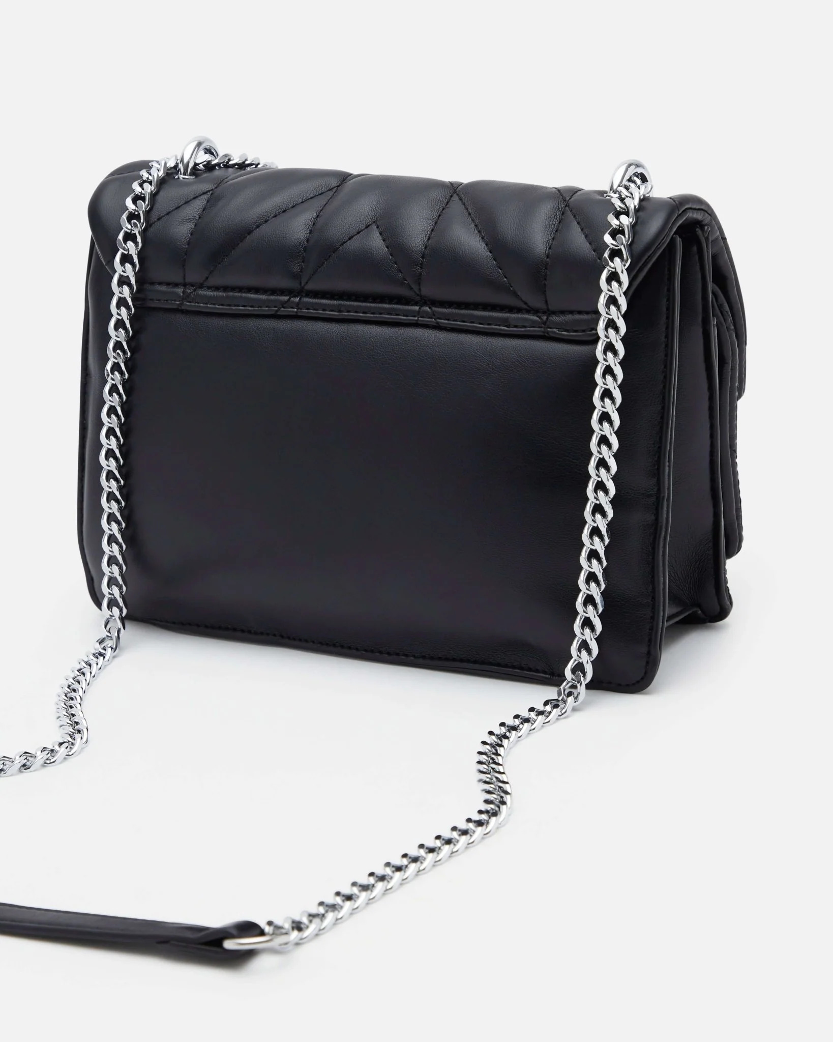 SAC BONNIE/MAT - Matelassé avec chaîne argentée noir
