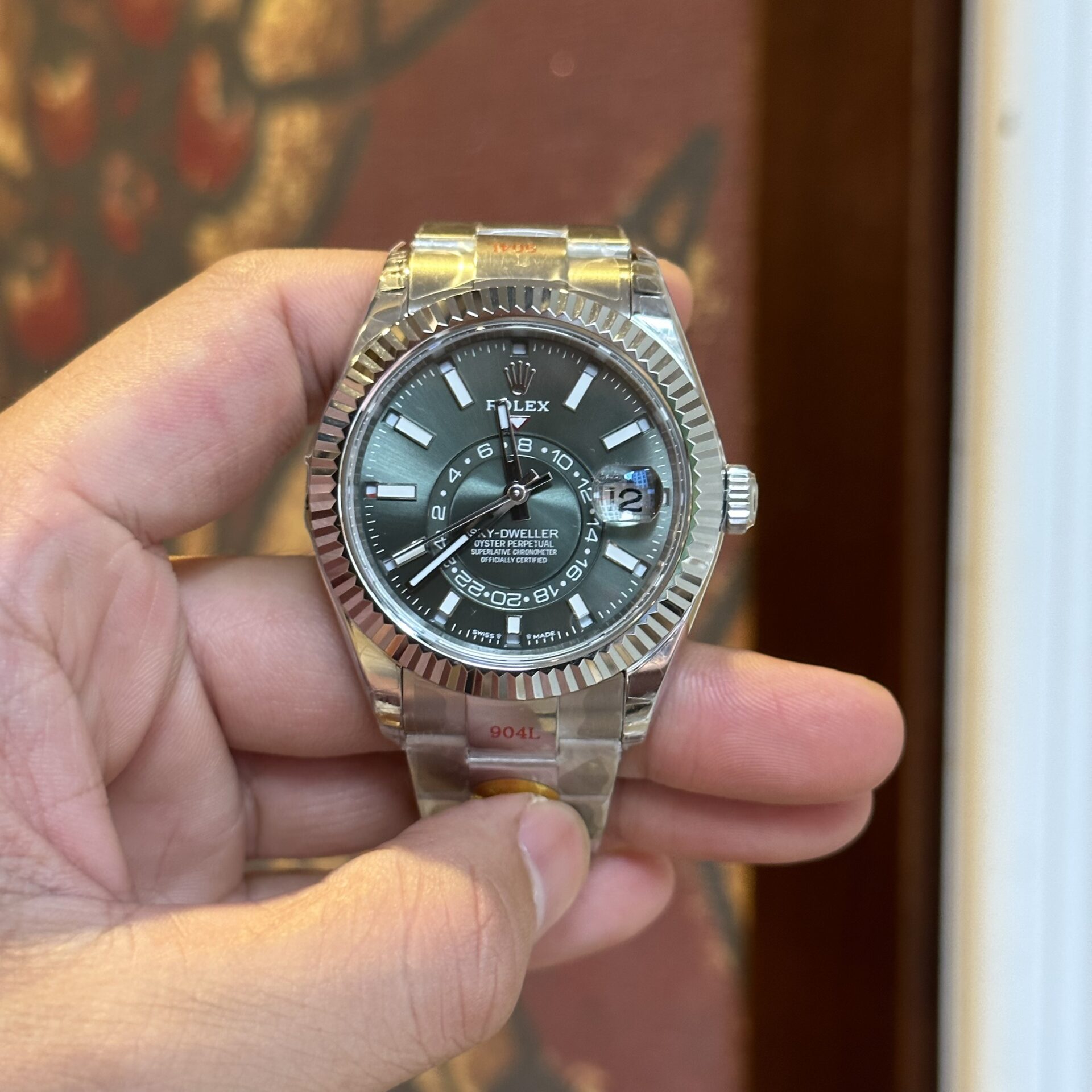 Rolex Sky Dweller 326935 Replica Watch Green Dial Noob Factory 42mm - Elite Watch Atelier