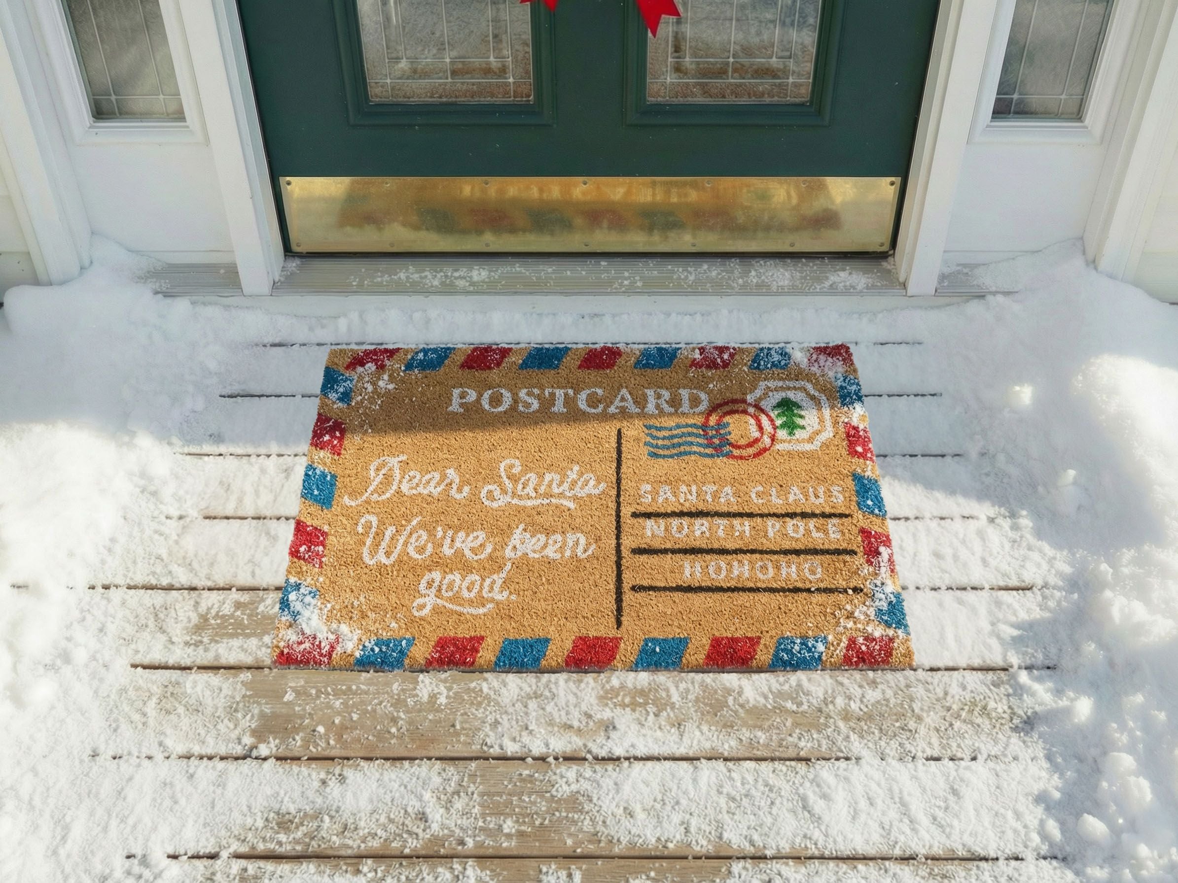 Doormat KATALLA Natural 40 x 60 cm Christmas Motif Coir