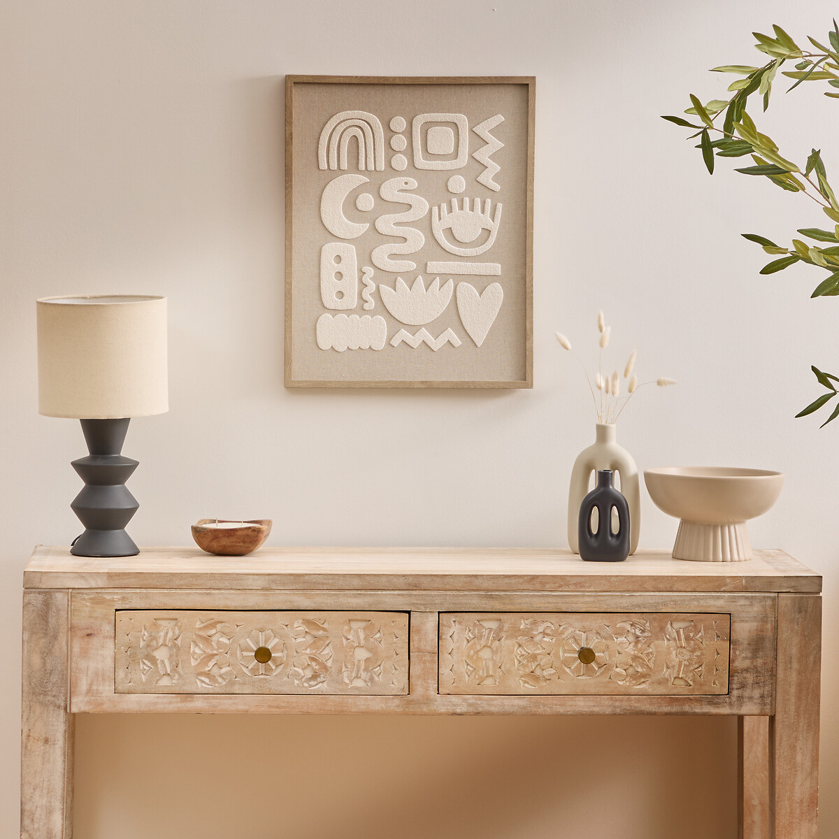 3D wall art "Petra" Beige, 40x50 cm