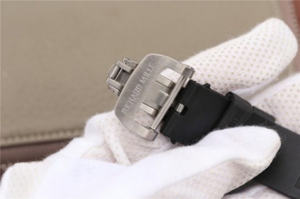 Replica Richard Mille RM011 Felipe Massa Black Inner Bezel Black Rubber Strap A7750 - Top club