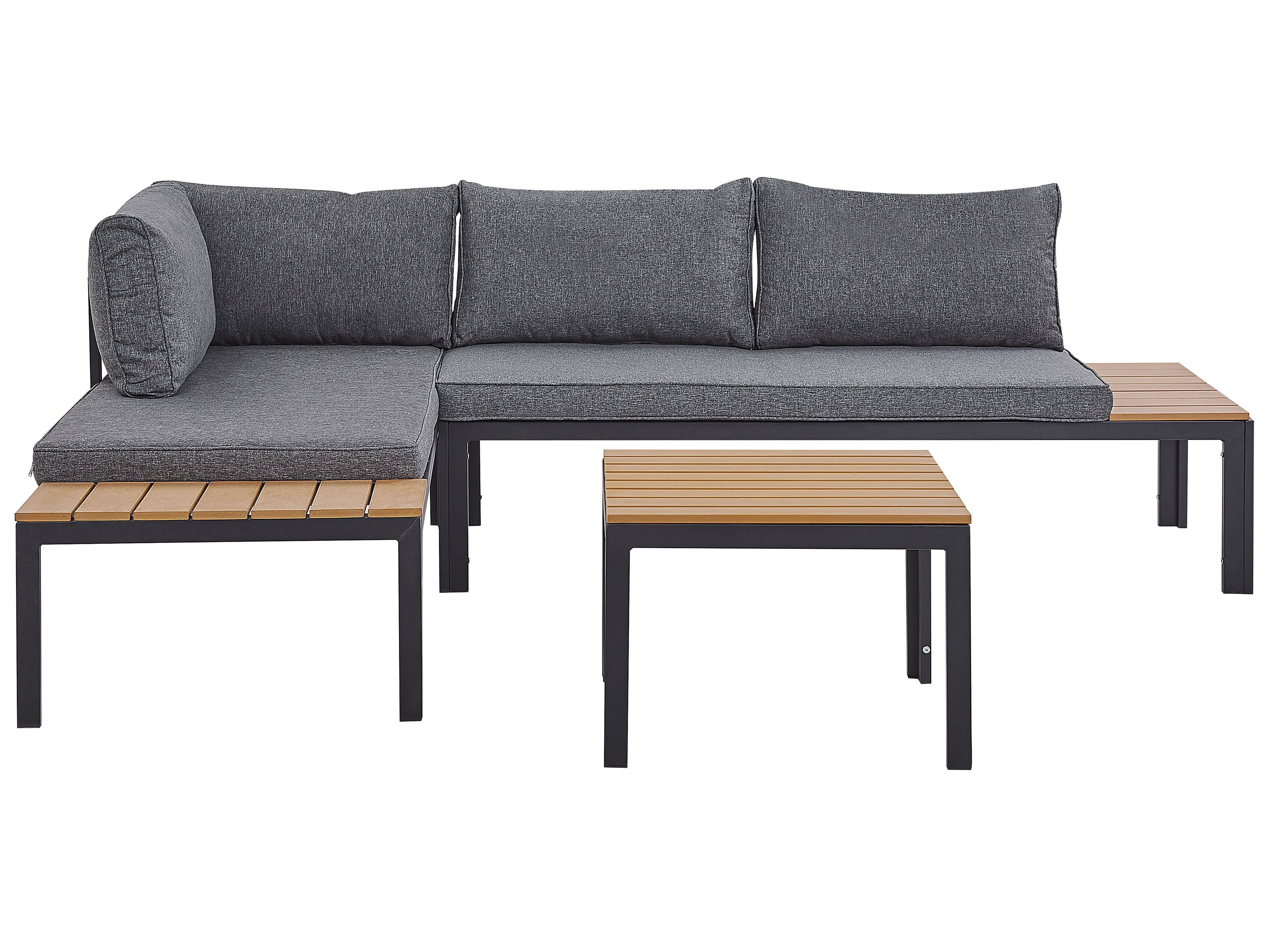 Garden Corner Sofa with Table 4 Seater PIENZA II Right Hand Modular Grey