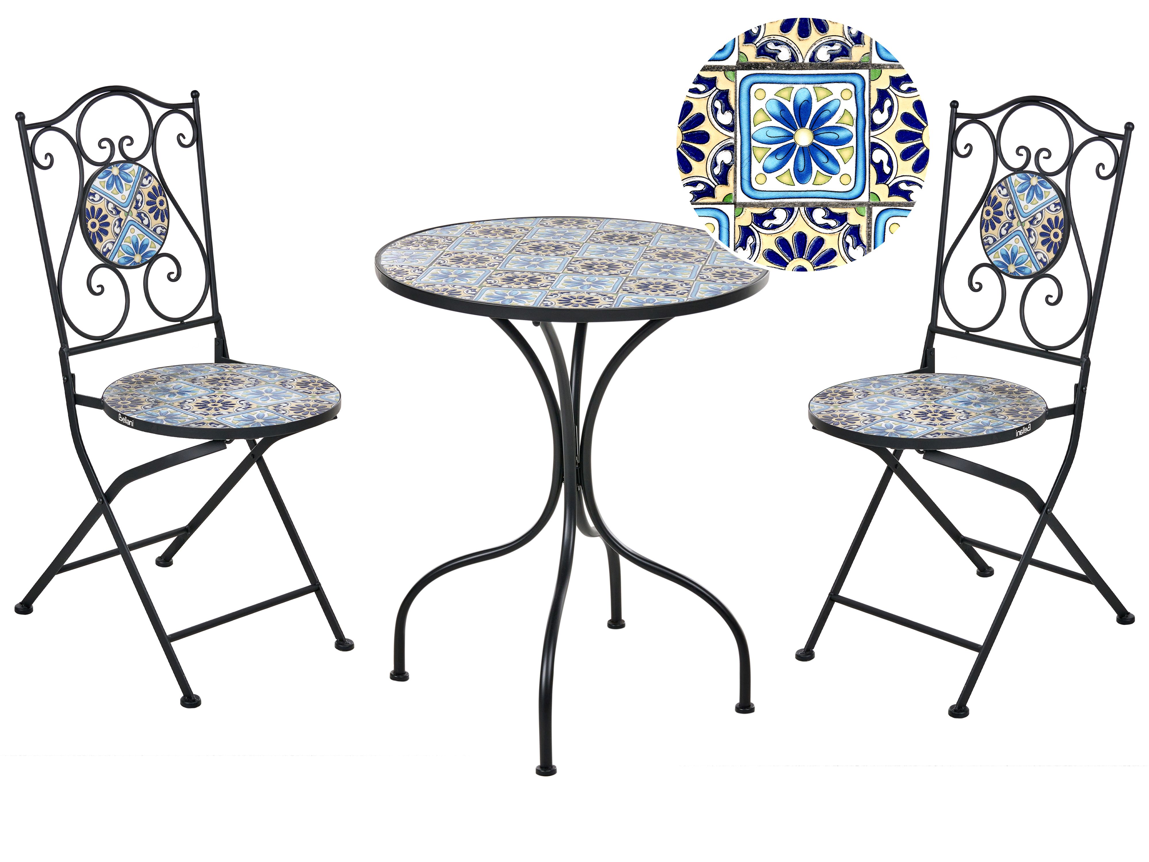 Bistro Set Folding AGGIUS Metal Black
