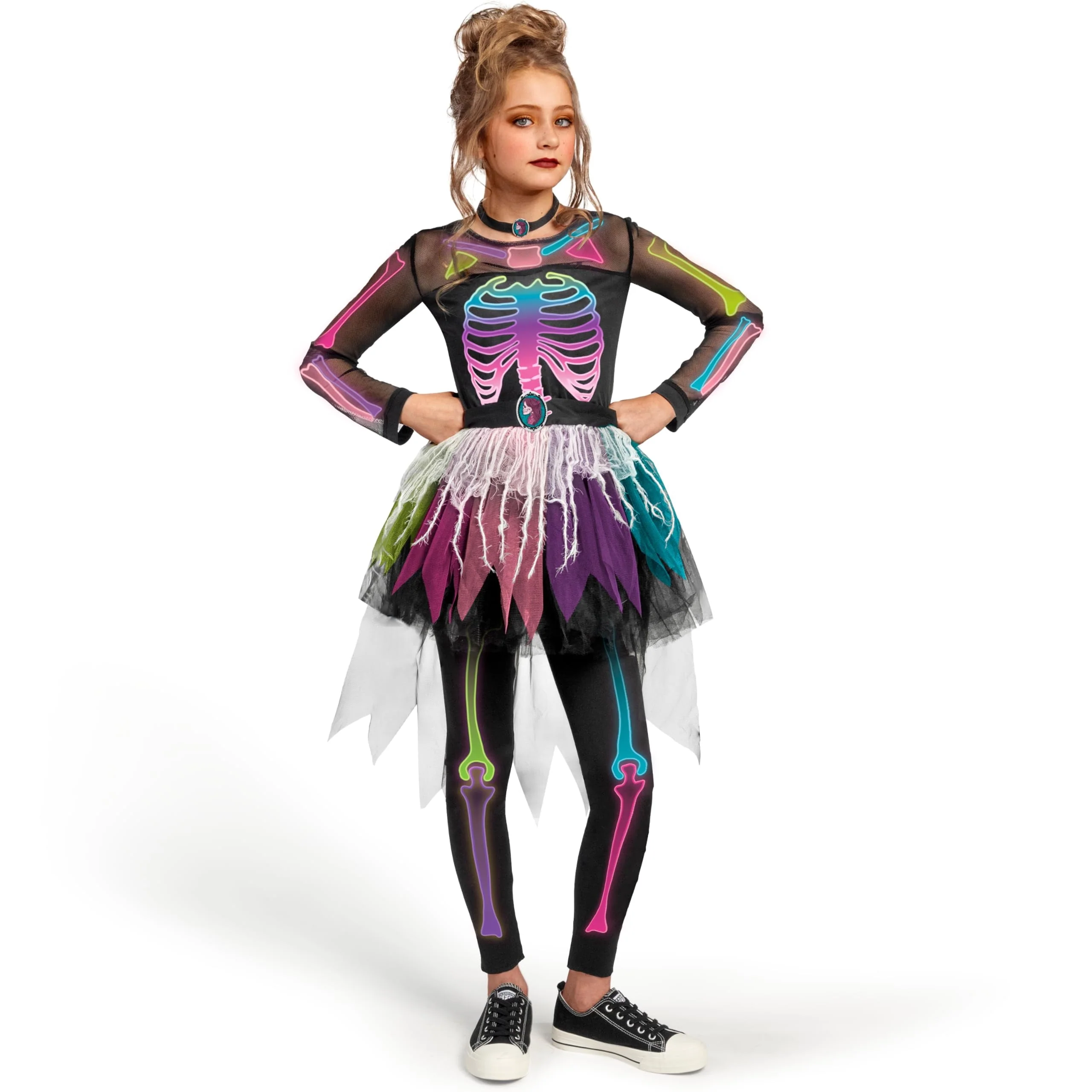 Joyfy Skeleton Tutu Dress for Girls, Skeleton Costume for Kids Halloween Dress Up Party Role Playing Cosplay - Image 3 Joyfy Skeleton Tutu Dress for Girls, Skeleton Costume for Kids Halloween Dress Up Party Role Playing Cosplay - Image 3