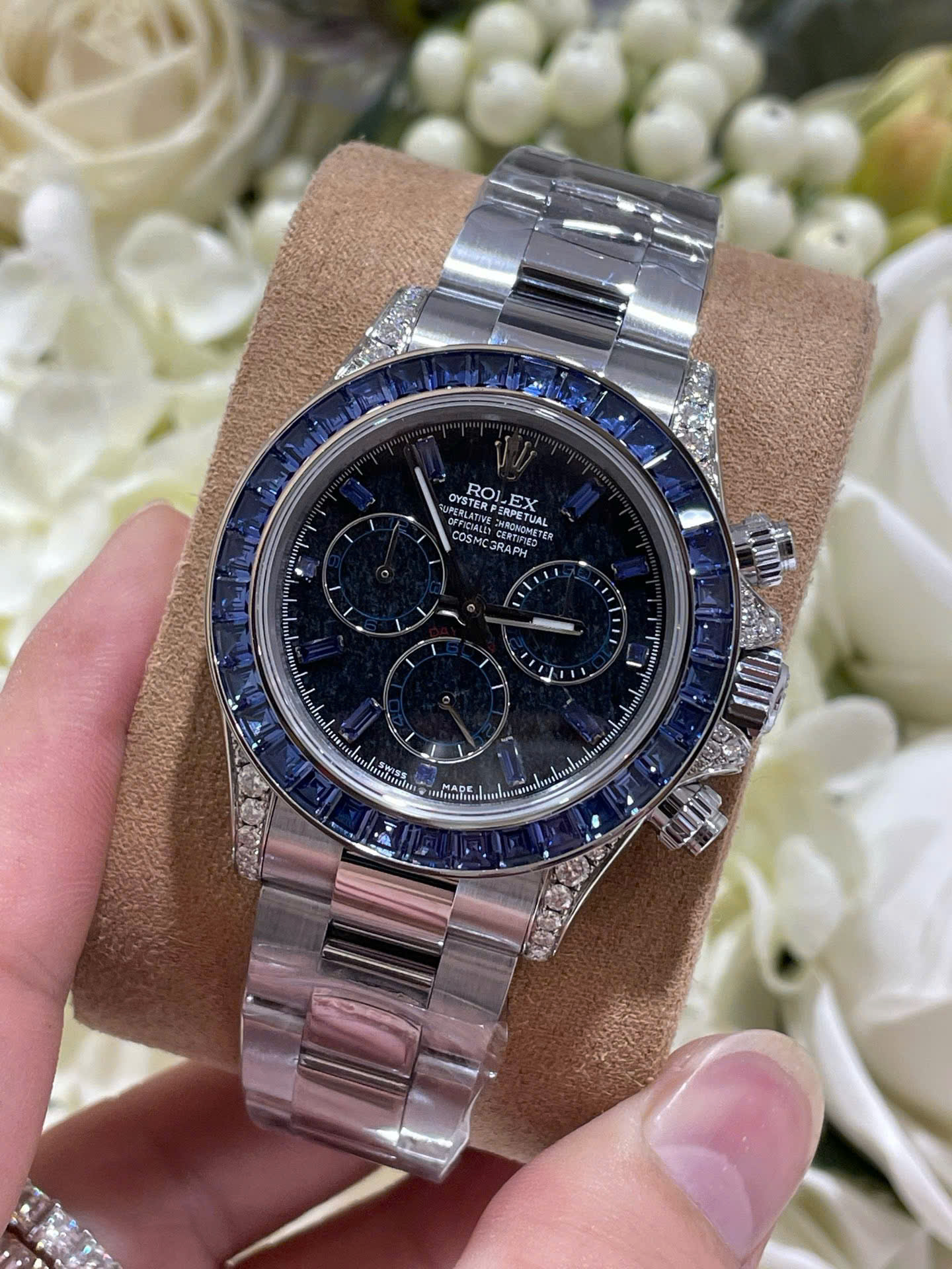 Rolex Daytona 126599TSA Imitation Watches 18K White Gold Wrapped   Synthentic Sapphire 40mm - Top club