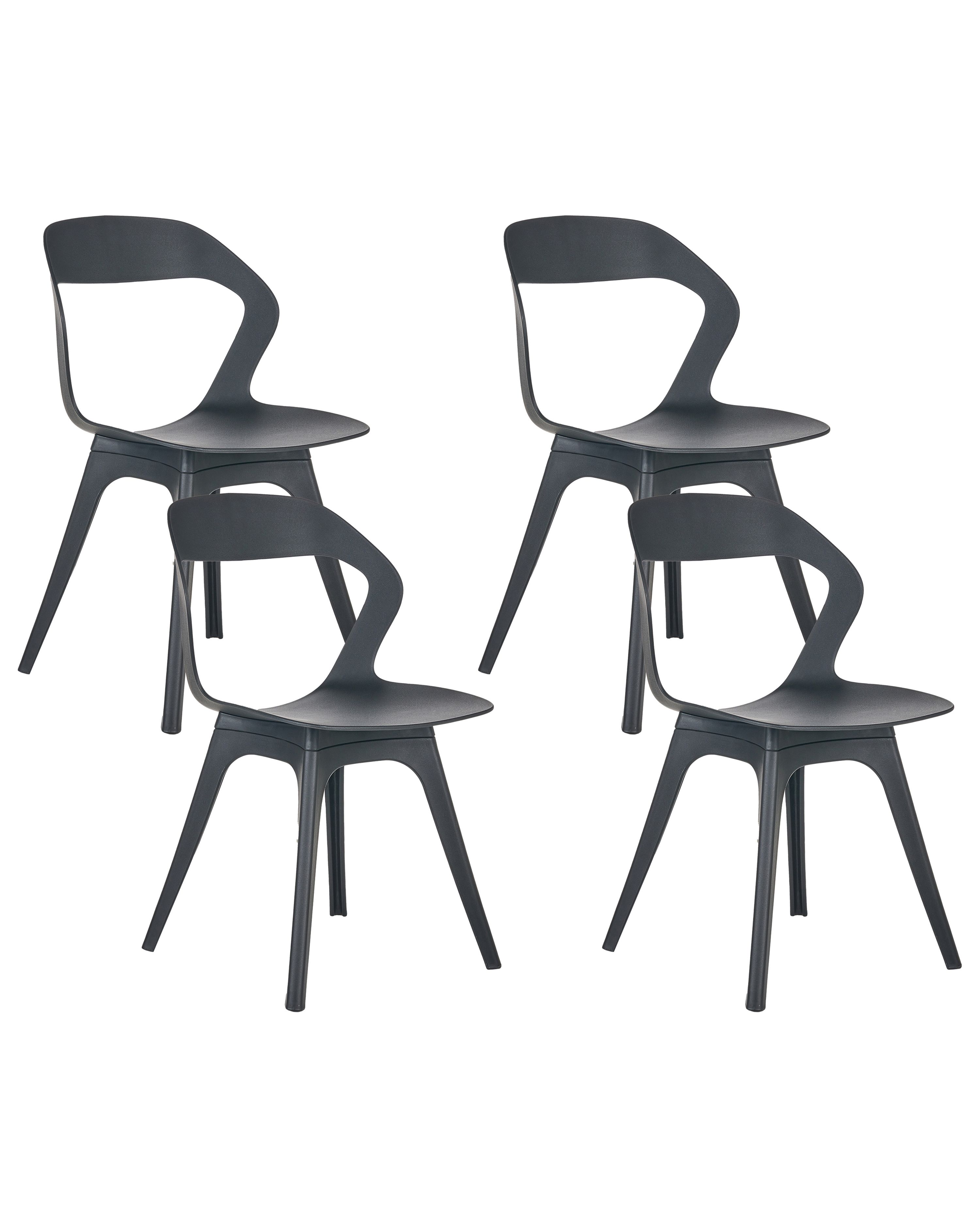 Set of 4 Garden Chairs LACHANIA Black