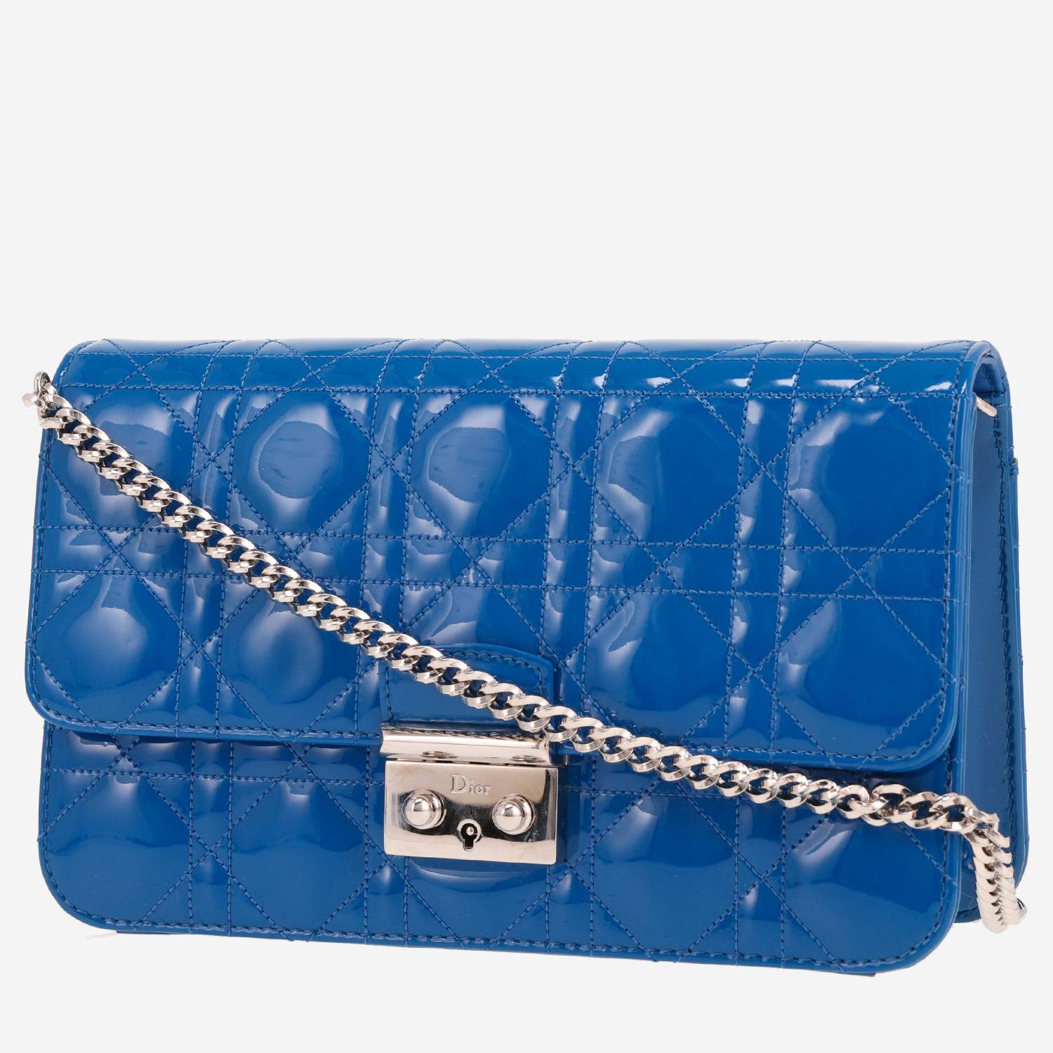 Dior Promenade shoulder bag in blue patent leather1:1High-quality replica
