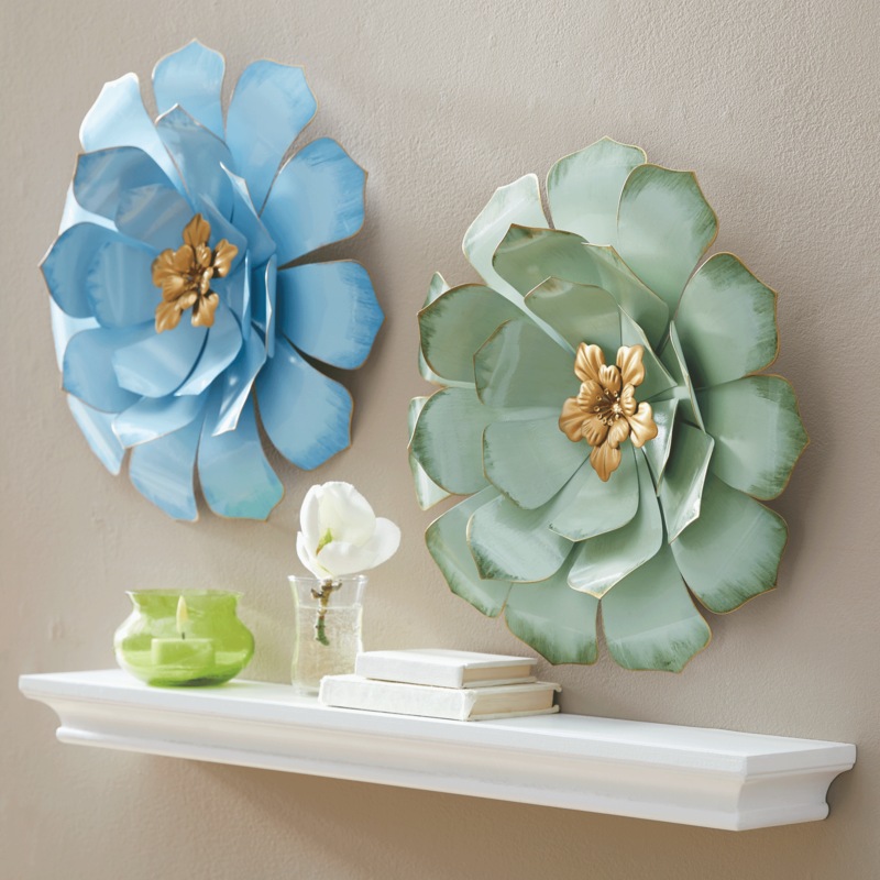 Set of 2 Glazed Wall Flowers - MIDNIGHT VELVET CATALOG