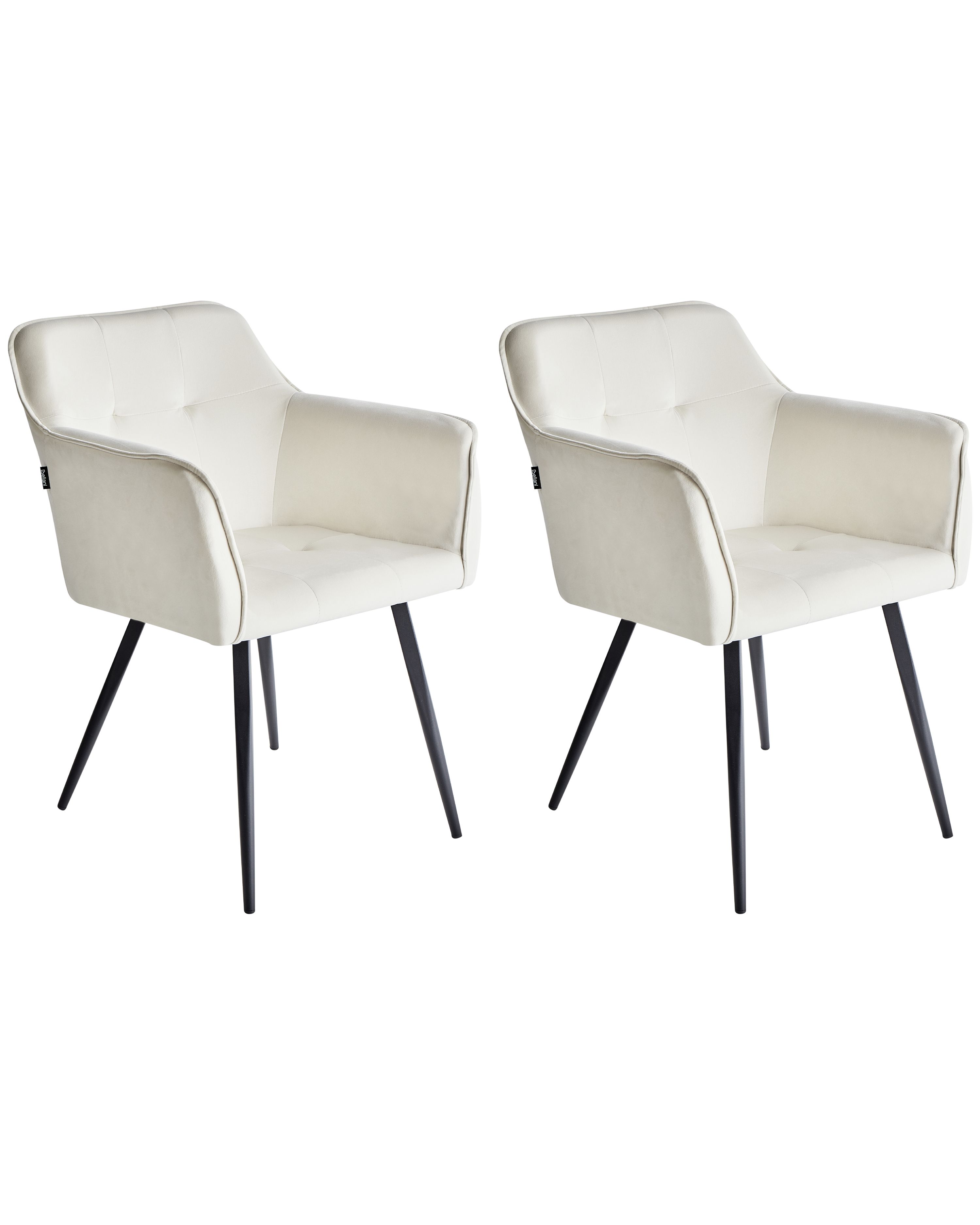 Set of 2 Dining Chairs JASMIN Velvet Light Beige